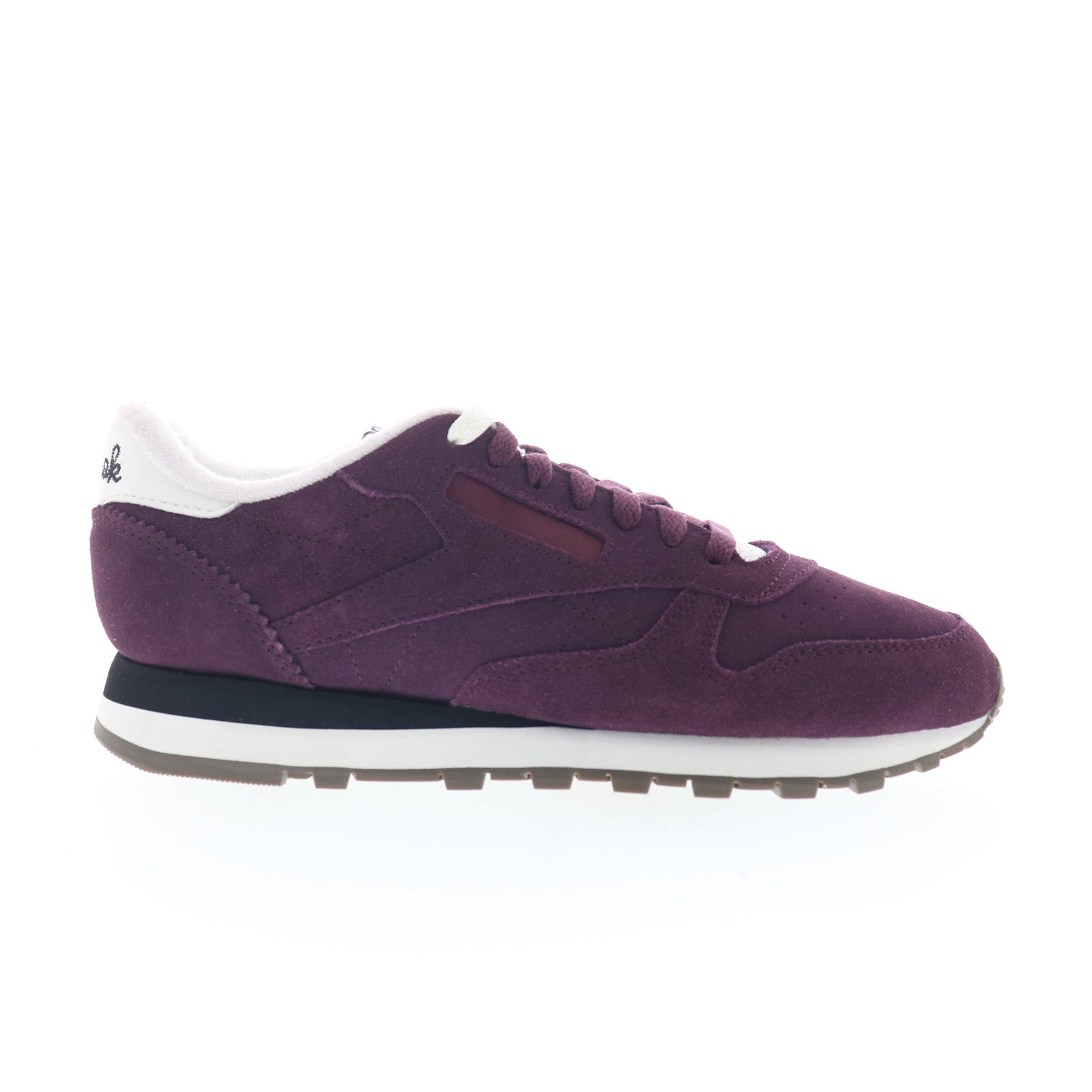 100230512_classic_leather_cherry_chalk_black_01_d19f6f8c-1069-4a68-b8e8-6e09f0f3f855 Reebok Classic Leather Mens Purple Suede Lace Up Lifestyle Sneakers Shoes - Image 1