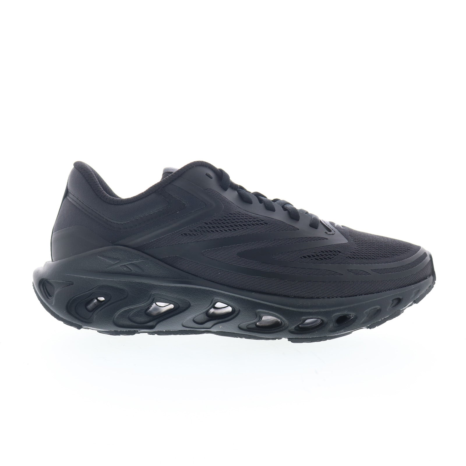 100236790_fuel_flex_run_black_black_white_01_6e59dd41-9e38-4d8e-9411-b38d364d1f0c Reebok Fuel Flex Run Mens Black Mesh Lace Up Athletic Running Shoes - Image 1