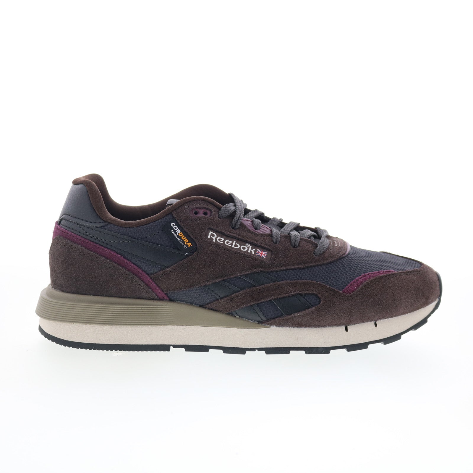100239577_classic_nylon_89_black_black_chery_01_d30317a5-063b-48a5-b8b2-62acf7b00ec3 Reebok Classic Nylon 89 Mens Black Suede Lace Up Lifestyle Sneakers Shoes - Image 1