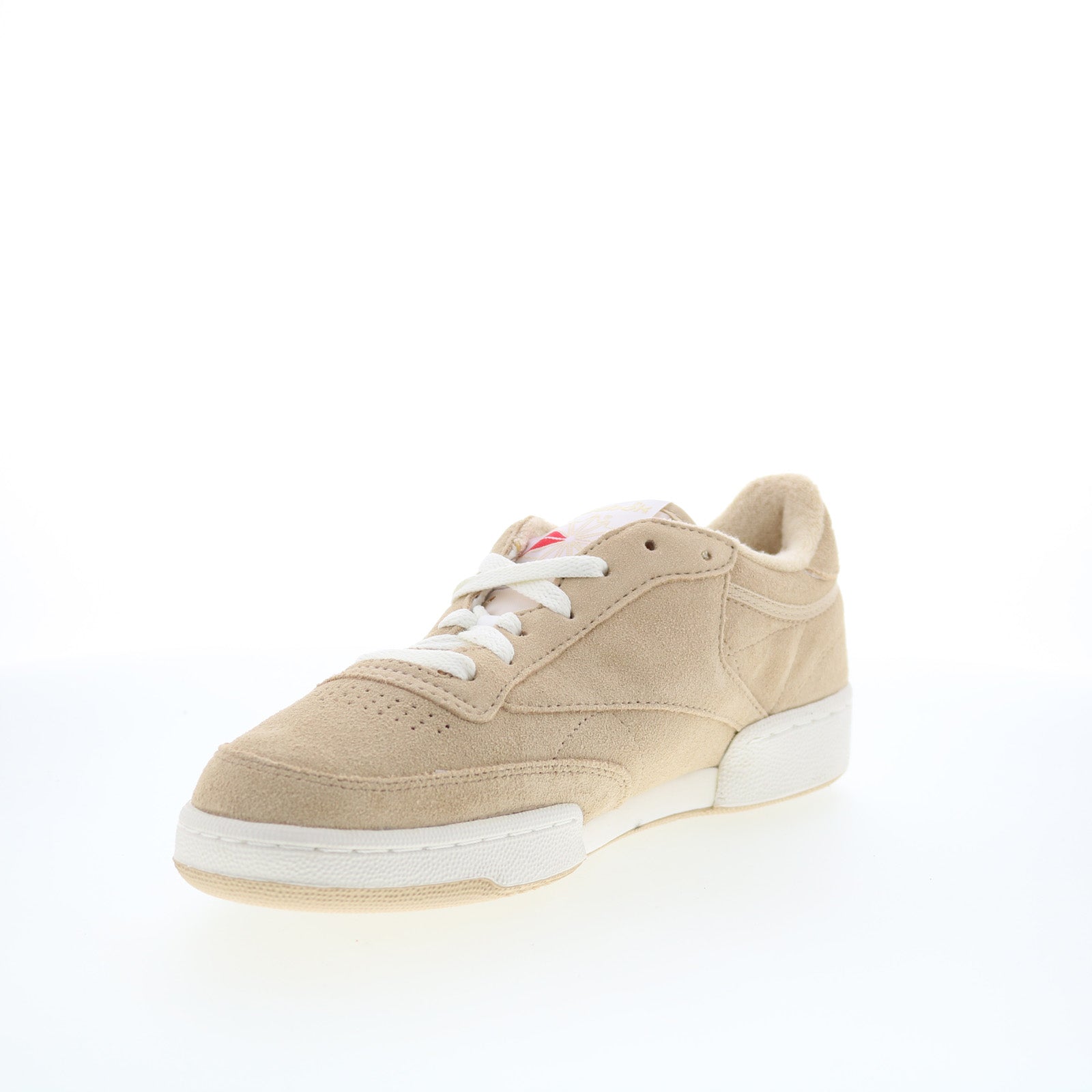 Reebok Club C 85 Vintage Mens Beige Leather Lifestyle Sneakers Shoes - Image 4