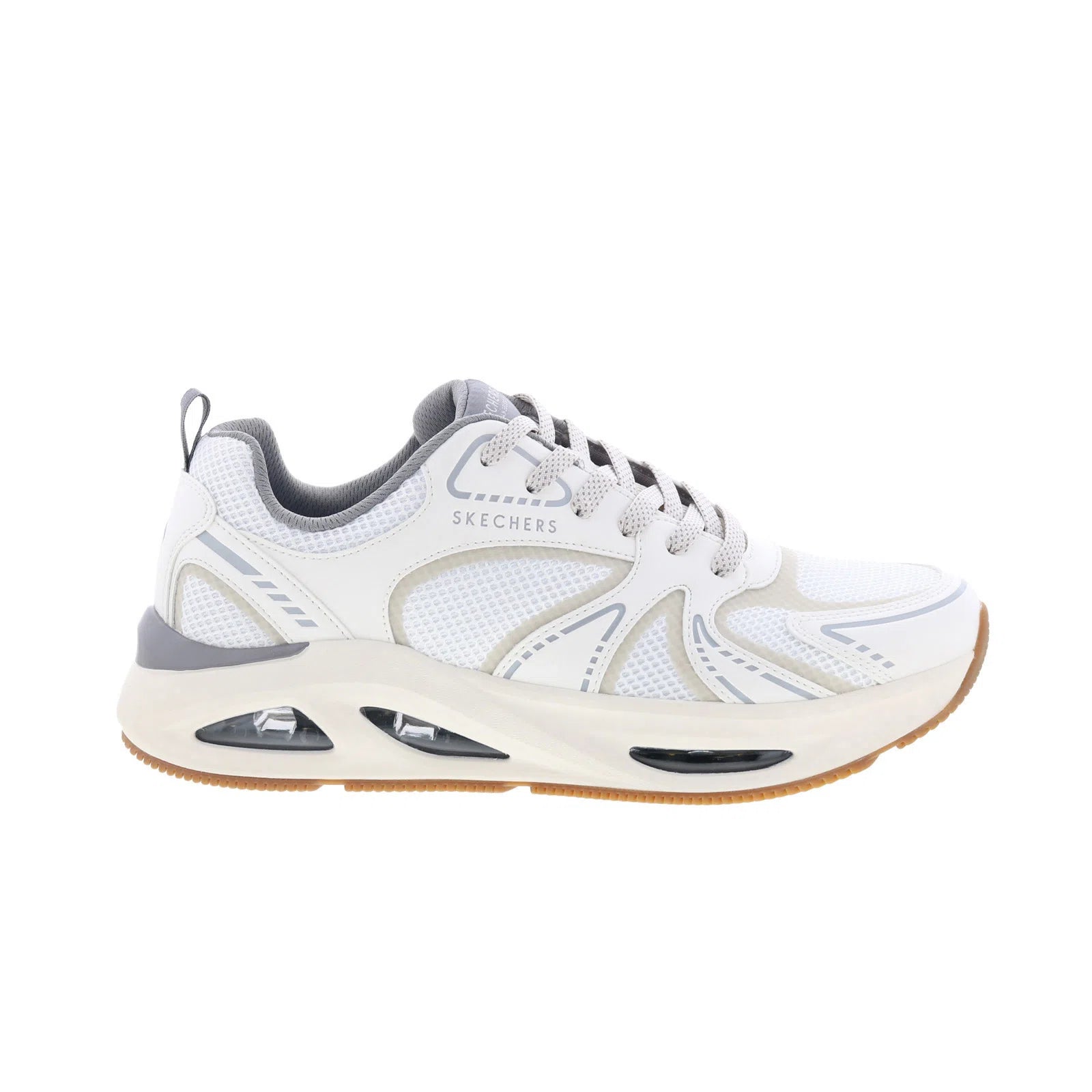 183302-wnt_uno_ego-aurair_white_natrual_reshoot_01 Skechers Uno Ego Aurair 183302-WNT Mens White Mesh Lifestyle Sneakers Shoes - Image 1