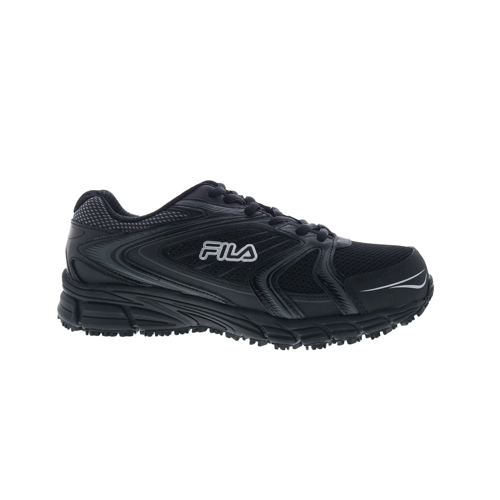 1sr21264-010_blk_blk_msil-img4_reshoot_01 Fila Memory Reckoning 7 Slip Resistant Steel Toe Mens Black Athletic Shoes - Image 1