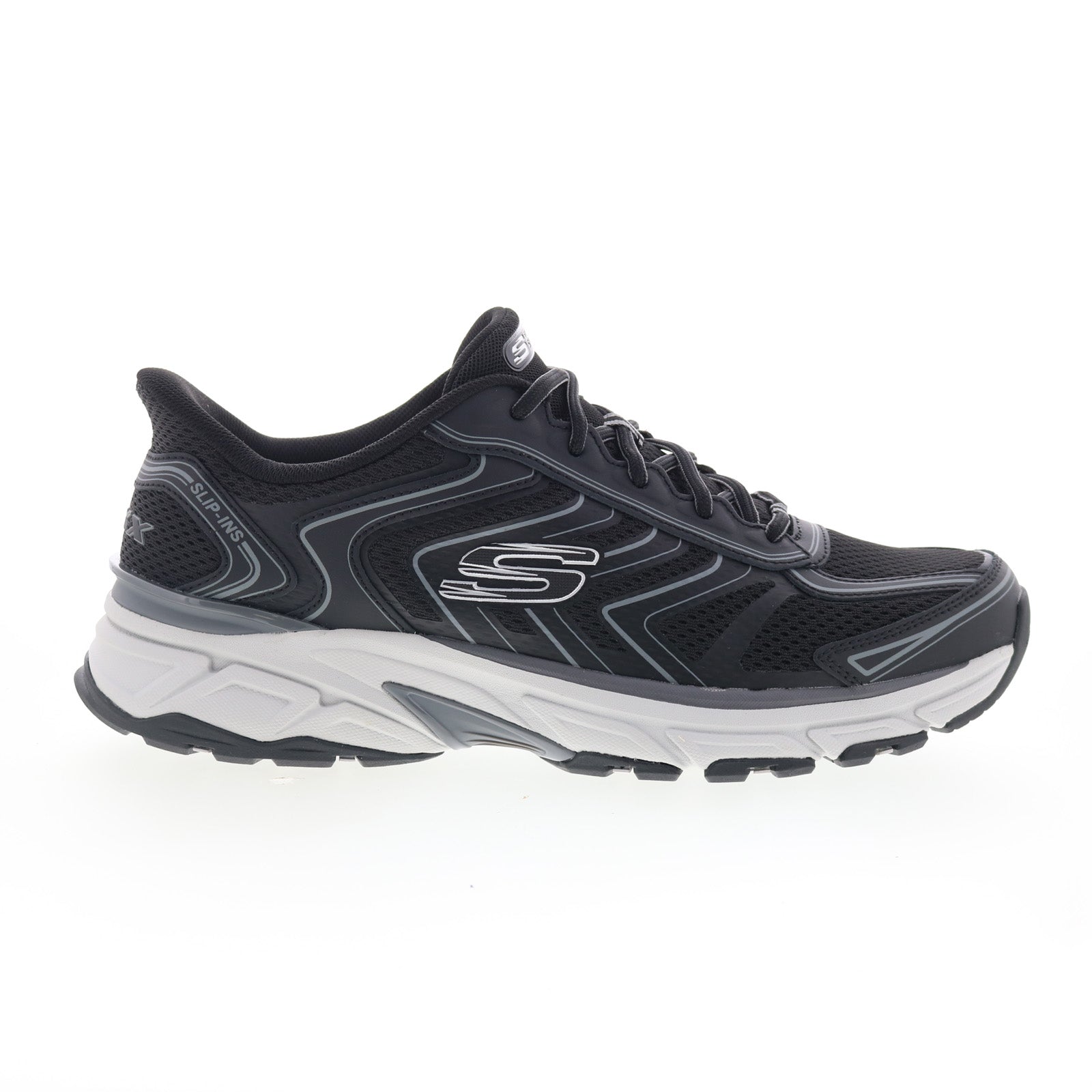 233150-bkcc_stamina_sport_black_charcoal_01_b60e7baa-cab1-493f-a5c7-befb66a30866 Skechers Slip-ins Stamina Sport Mens Black Leather Lifestyle Sneakers Shoes - Image 1