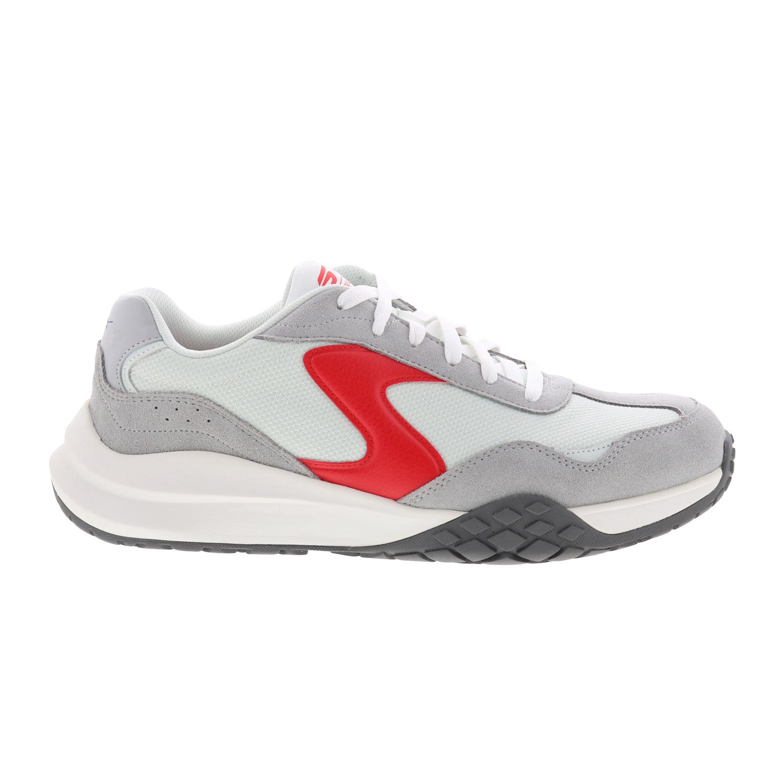 246107-gyrd_skechers_court_frenzy_gray_red_reshoot_01 Skechers Court Frenz 246107-GYRD Mens Gray Suede Athletic Pickleball Shoes - Image 1