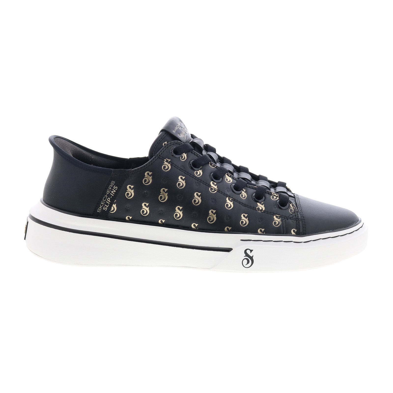 251034_snoop_one_low_dogg_s-print_black_gold_reshoot_01 Skechers Snoop Dogg Snoop One Low Dogg S-Print Mens Black Sneakers Shoes - Image 1