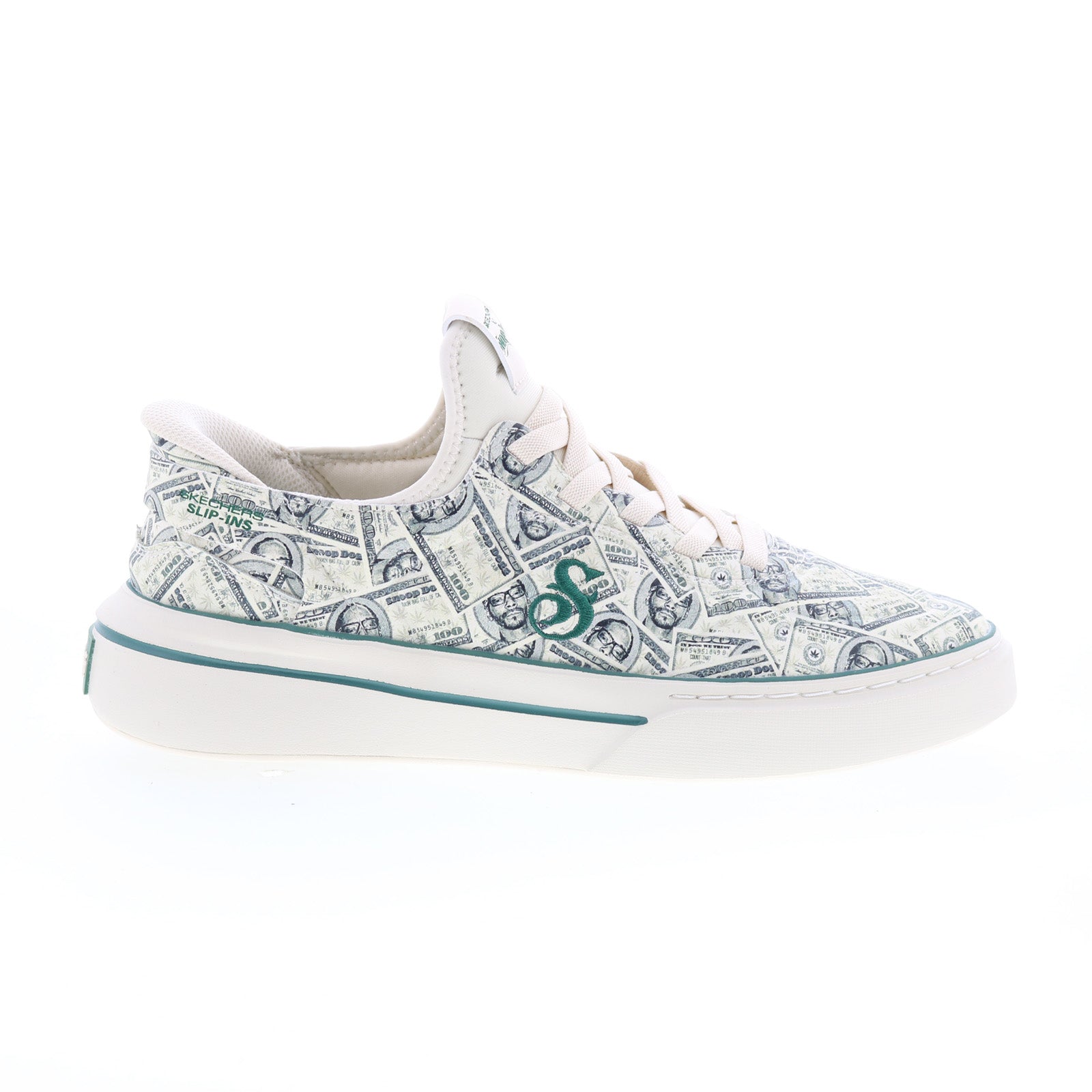 251102-grn_snoop_one_next_episode_dollaz_green_01_2698aa30-76b6-4b3a-a54b-768086a5f2b5 Skechers Snoop Dogg One Next Episode Mens Beige Lifestyle Sneakers Shoes - Image 1