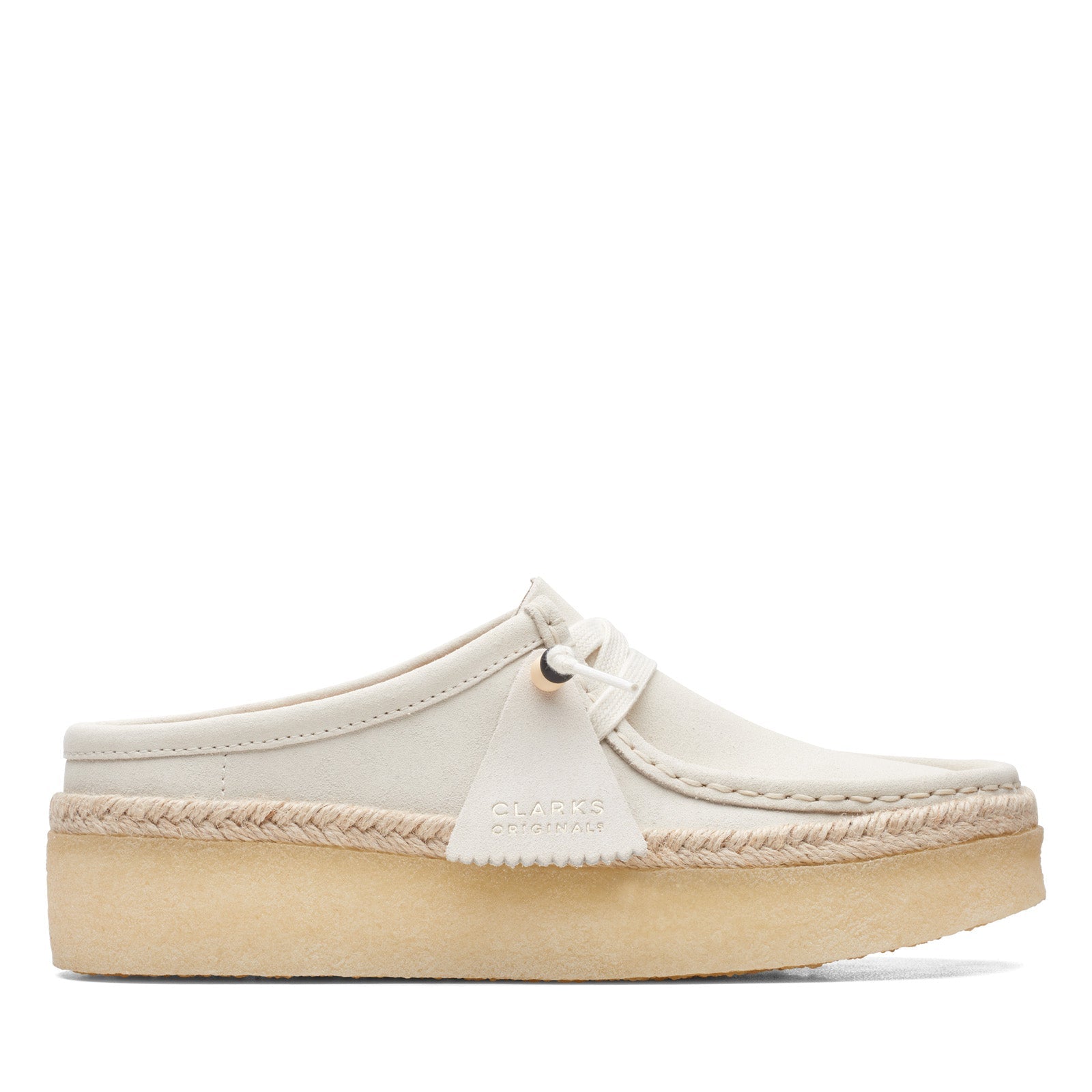26164430_W-IMG7_01 Clarks Wallabee Cup LO 26164430 Mens White Suede Lifestyle Sneakers Shoes - Image 1