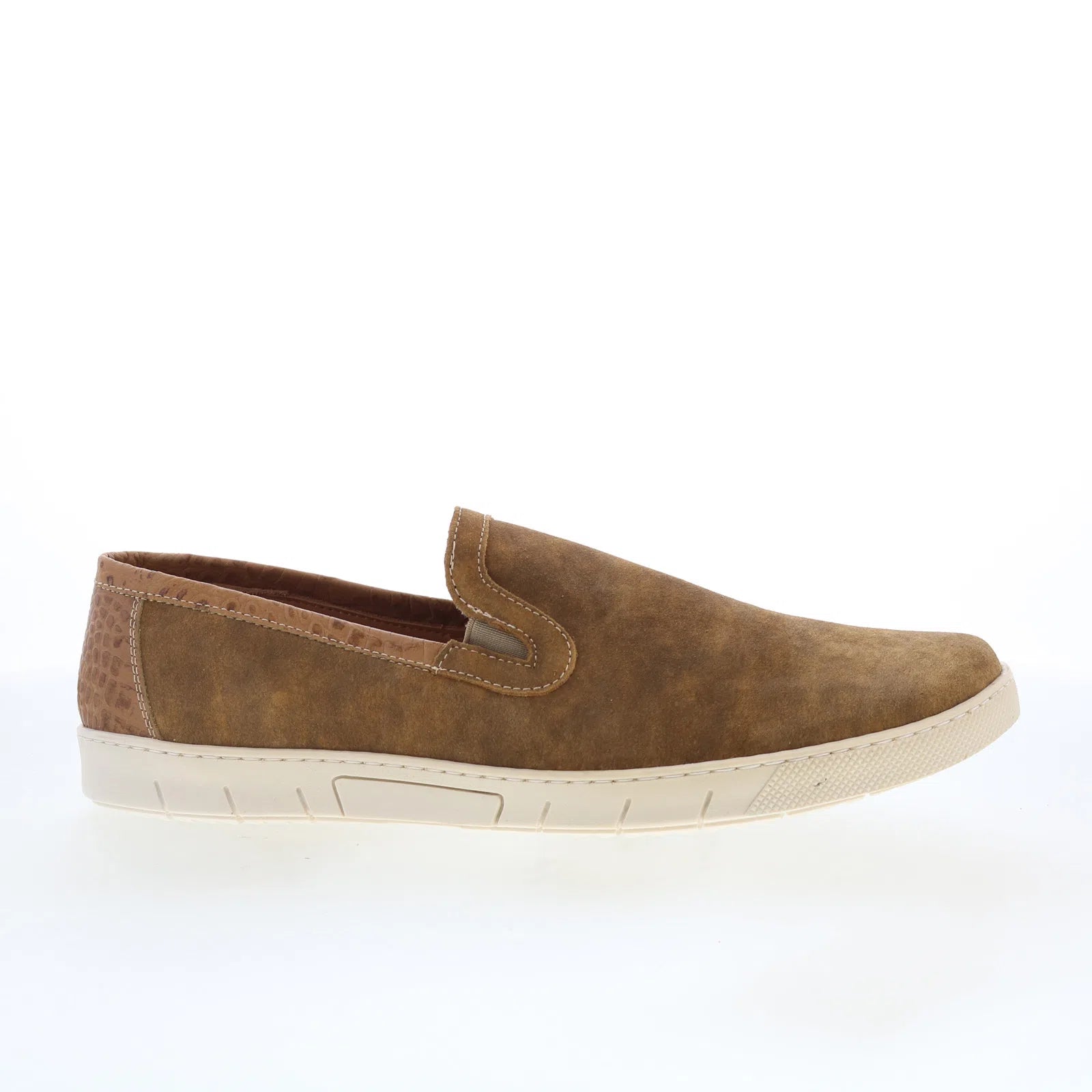 3016-10_scottsdale_suede_slip_on_tan_01 T.B. Phelps Scottsdale Suede 3016-10 Mens Brown Lifestyle Sneakers Shoes - Image 1