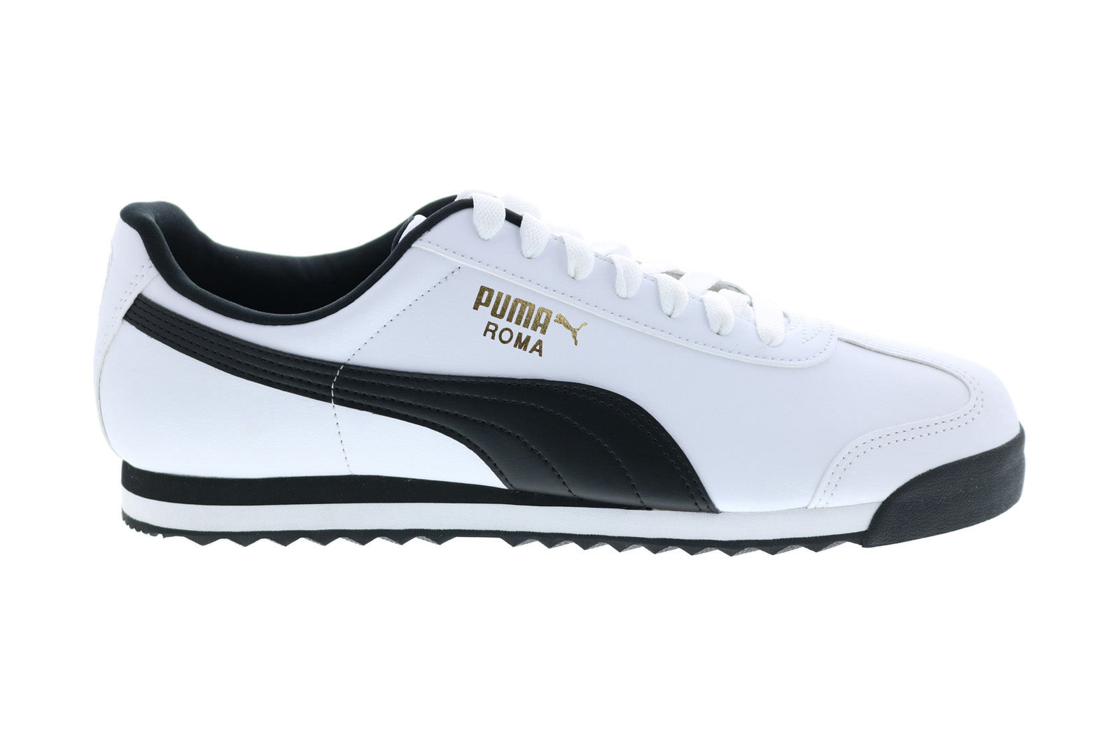 35357204_roma_basic_white_black_reshoot_01 Puma Roma Basic 35357204 Mens White Synthetic Lifestyle Sneakers Shoes - Image 1