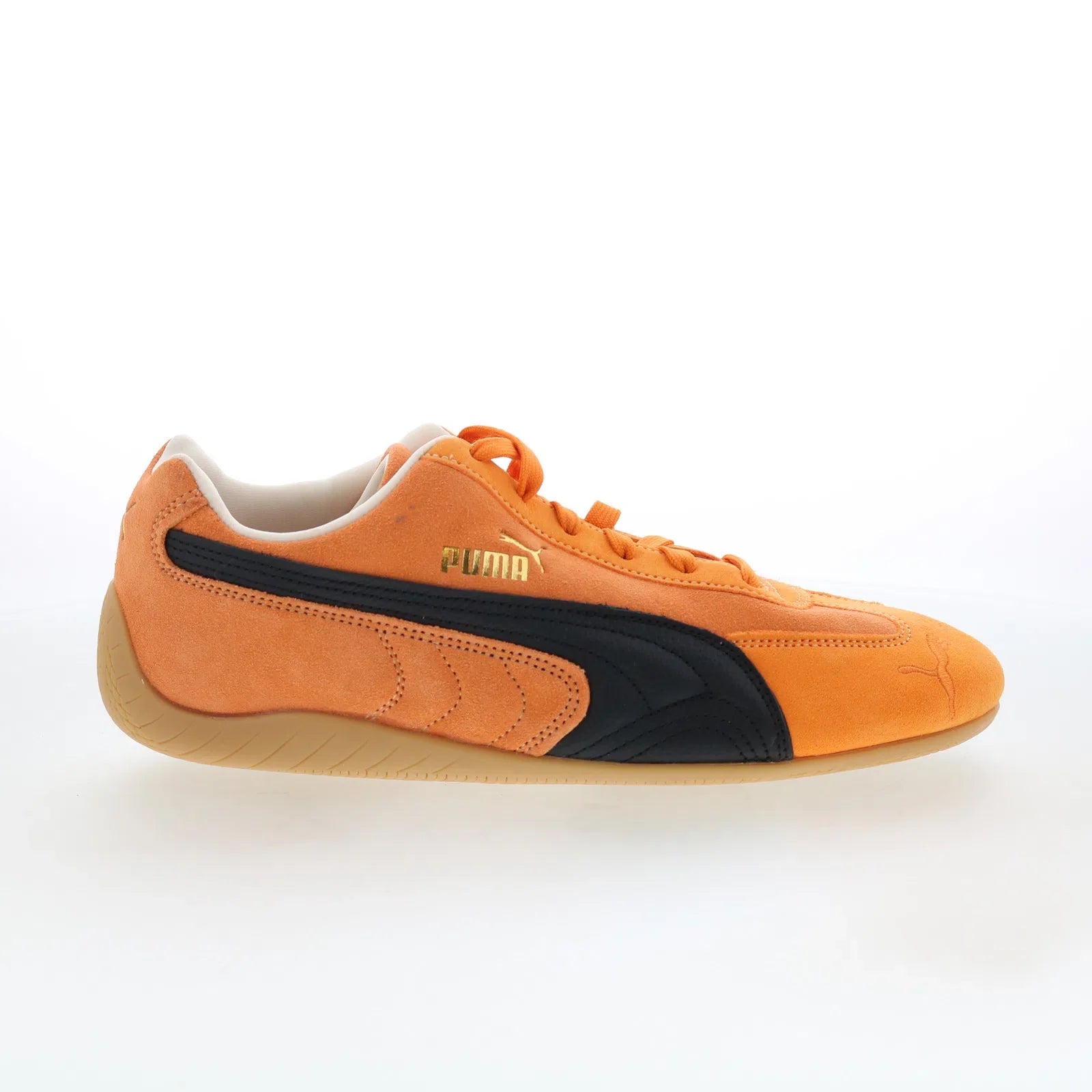 40632961_speedcat_vermillion_bright_melon_01_b1269b80-df5f-464c-9ca3-1a59a9645ad8 Puma Speedcat 40632961 Mens Orange Suede Lace Up Lifestyle Sneakers Shoes - Image 1