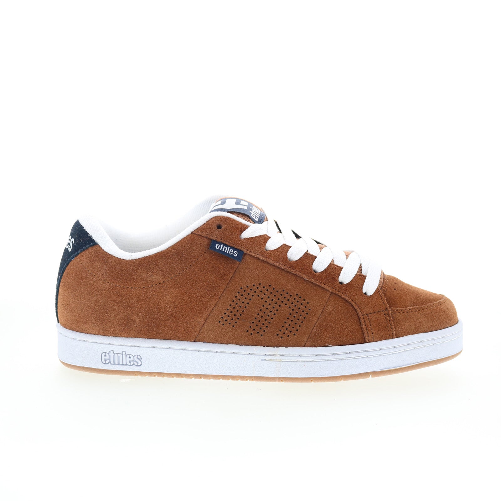 4101000091210_kingpin_brown_navy_01_e5234a97-c1ed-4275-8b64-1b2d2cf94868 Etnies Kingpin 4101000091210 Mens Brown Suede Skate Inspired Sneakers Shoes - Image 1