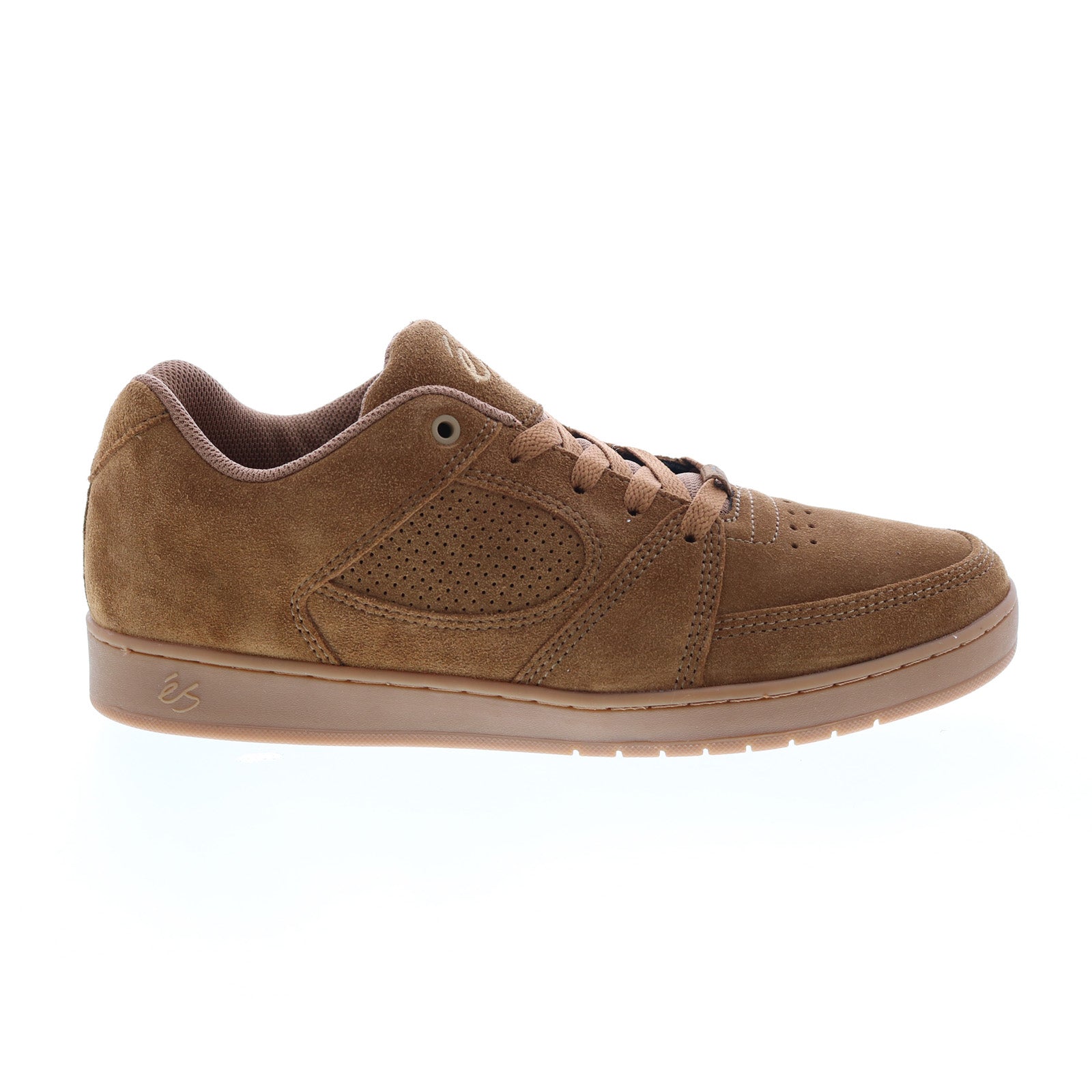 5101000144212_accel_slim_brown_gum_01 ES Accel Slim 5101000144212 Mens Brown Suede Skate Inspired Sneakers Shoes - Image 1