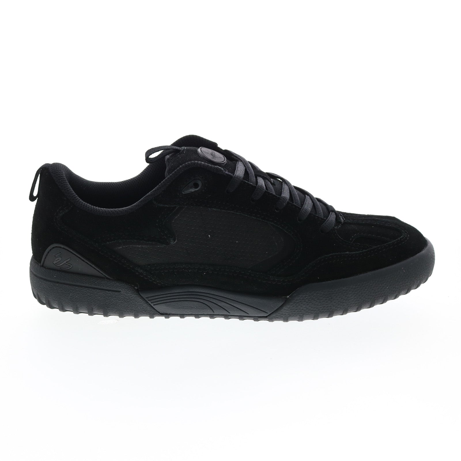 5101000174003_quattro_black_01 ES Quattro 5101000174003 Mens Black Suede Skate Inspired Sneakers Shoes - Image 1