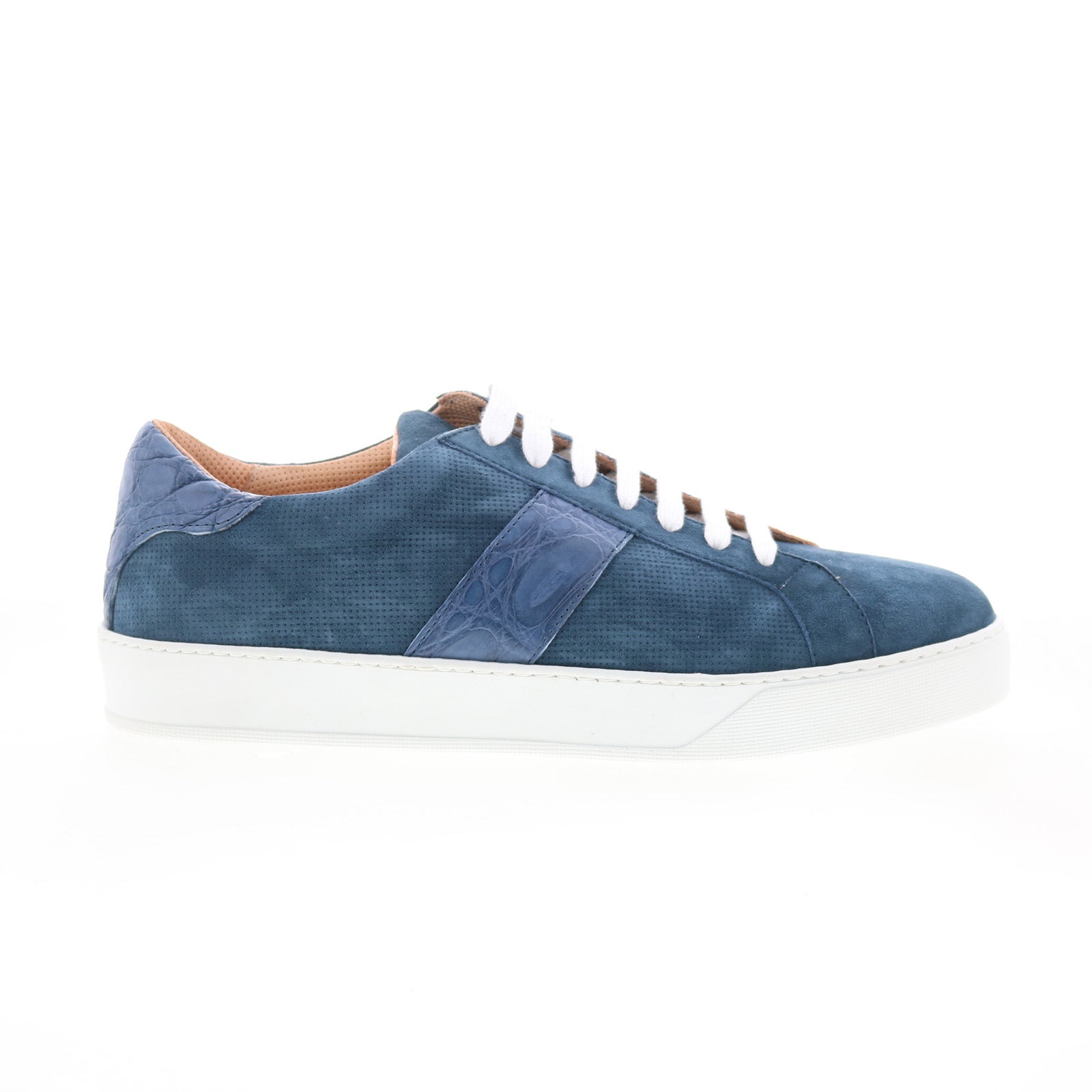 61-101-sea_olympias_italian_calfskin_sea_01_1d01954e-ef43-49b9-a72b-bc8da97347a1 Zelli Italia Olympias Suede Calfskin Crocodile Mens Blue Sneakers Shoes - Image 1