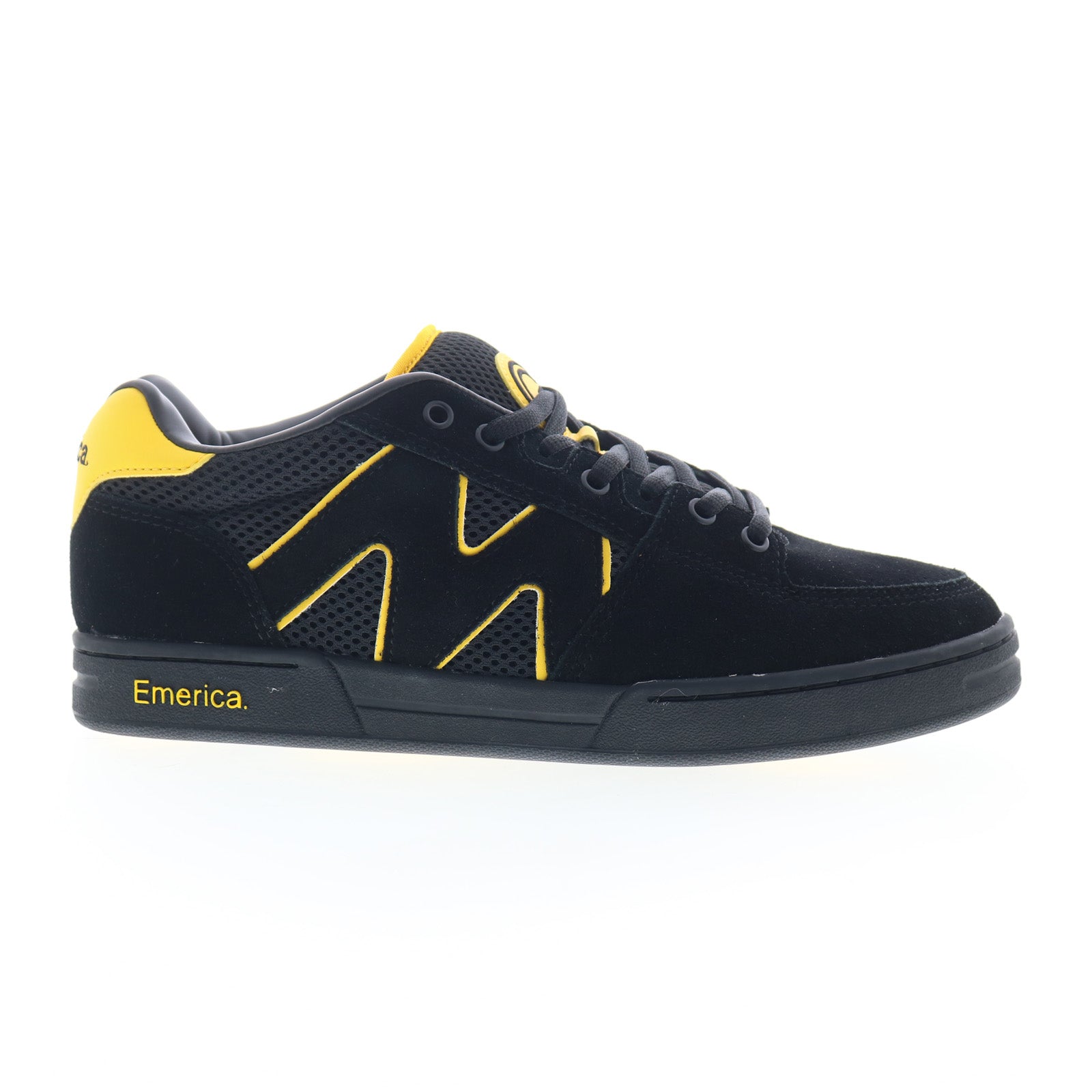 6101000152974_og-1_black_yellow_01_431d4f72-4b18-4e14-9c63-9d8a576f8392 Emerica OG-1 6101000152974 Mens Black Suede Skate Inspired Sneakers Shoes - Image 1