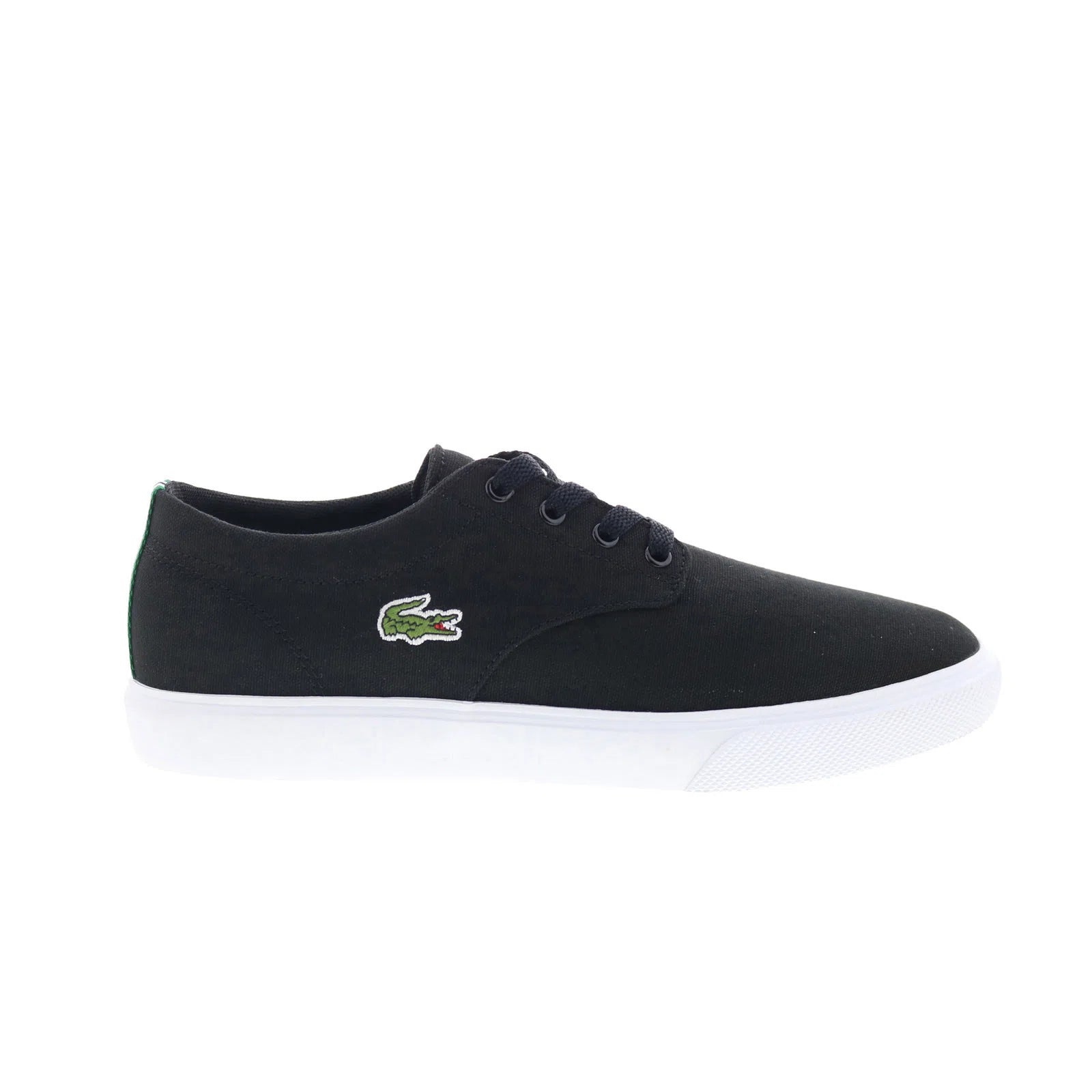 7-48cma0025312_grip_base_224_1_cma_black_white_reshoot_01 Lacoste Grip Base 224 1 CMA Mens Black Canvas Lifestyle Sneakers Shoes - Image 1