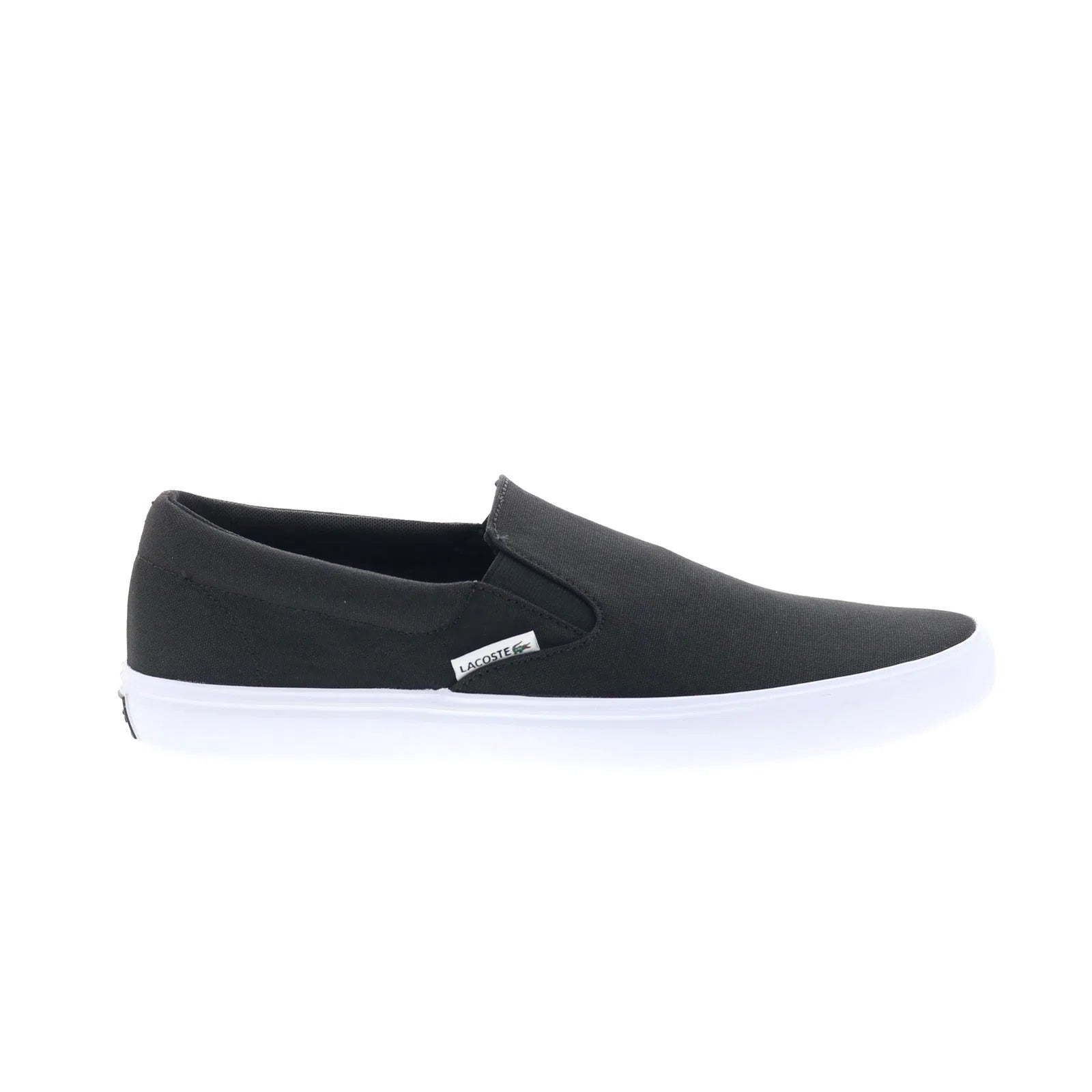 7-48cma0026312_slip-on_base_224_1_cma_black_white_reshoot_01 Lacoste Slip-On Base 224 1 CMA Mens Black Canvas Lifestyle Sneakers Shoes - Image 1
