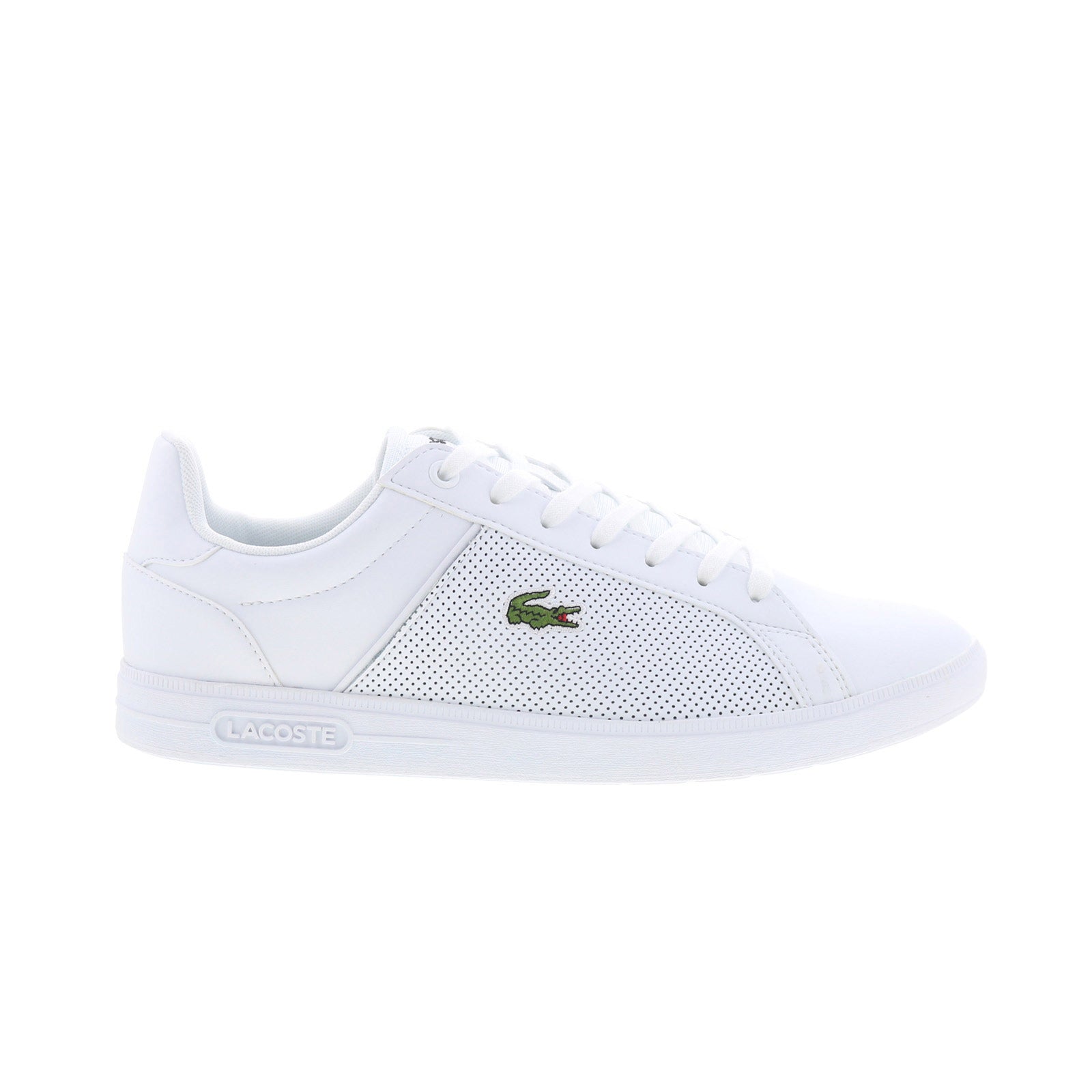 7-48sma011321g_lite_base_224_1_sma_white_white_reshoot_01 Lacoste Lite Base 224 1 SMA Mens White Leather Lifestyle Sneakers Shoes - Image 1