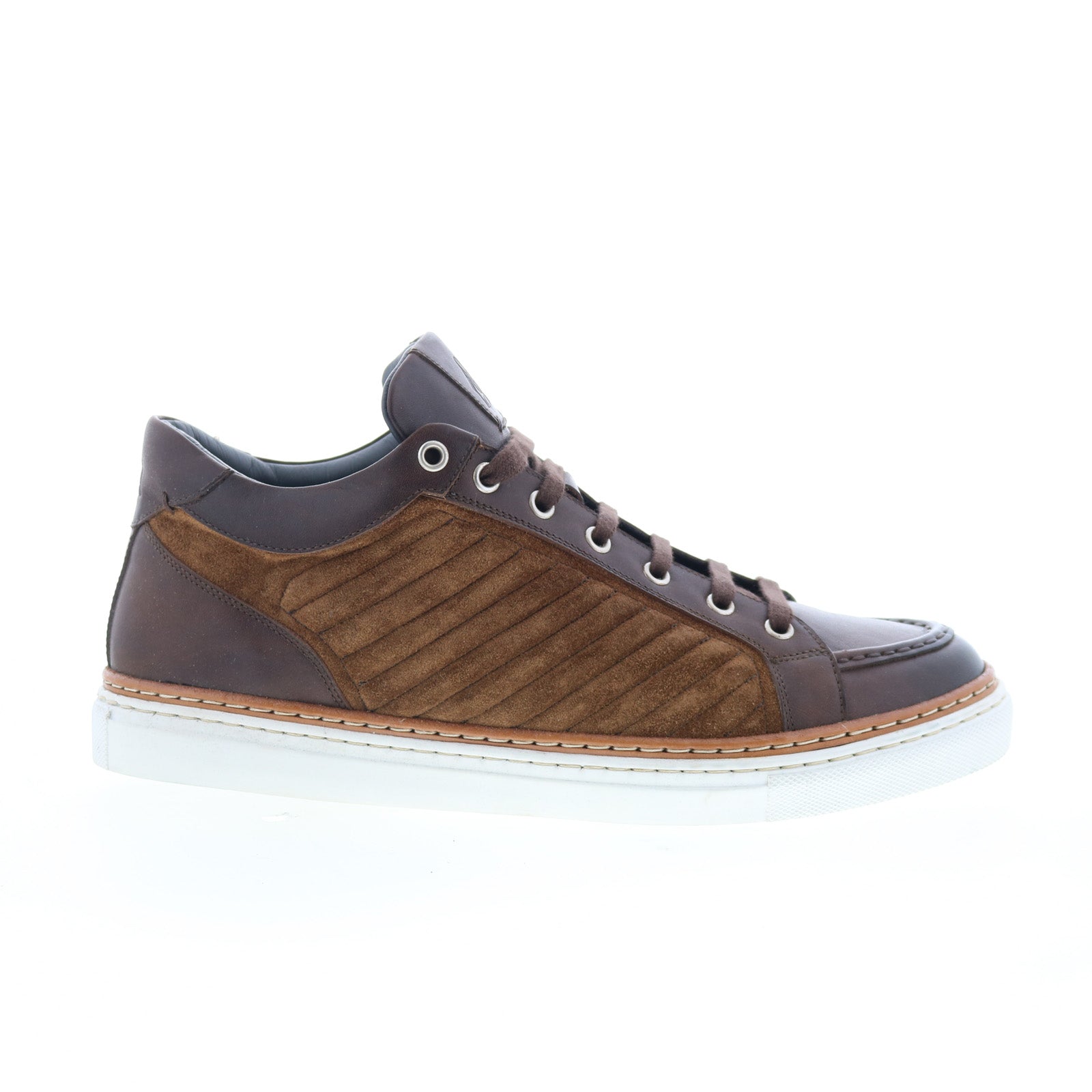 Boxer_Cubano_01_6f253f44-9953-4b64-80f5-1b7a99d0e49b Di Bianco Boxer Mens Brown Leather Lace Up Lifestyle Sneakers Shoes - Image 1