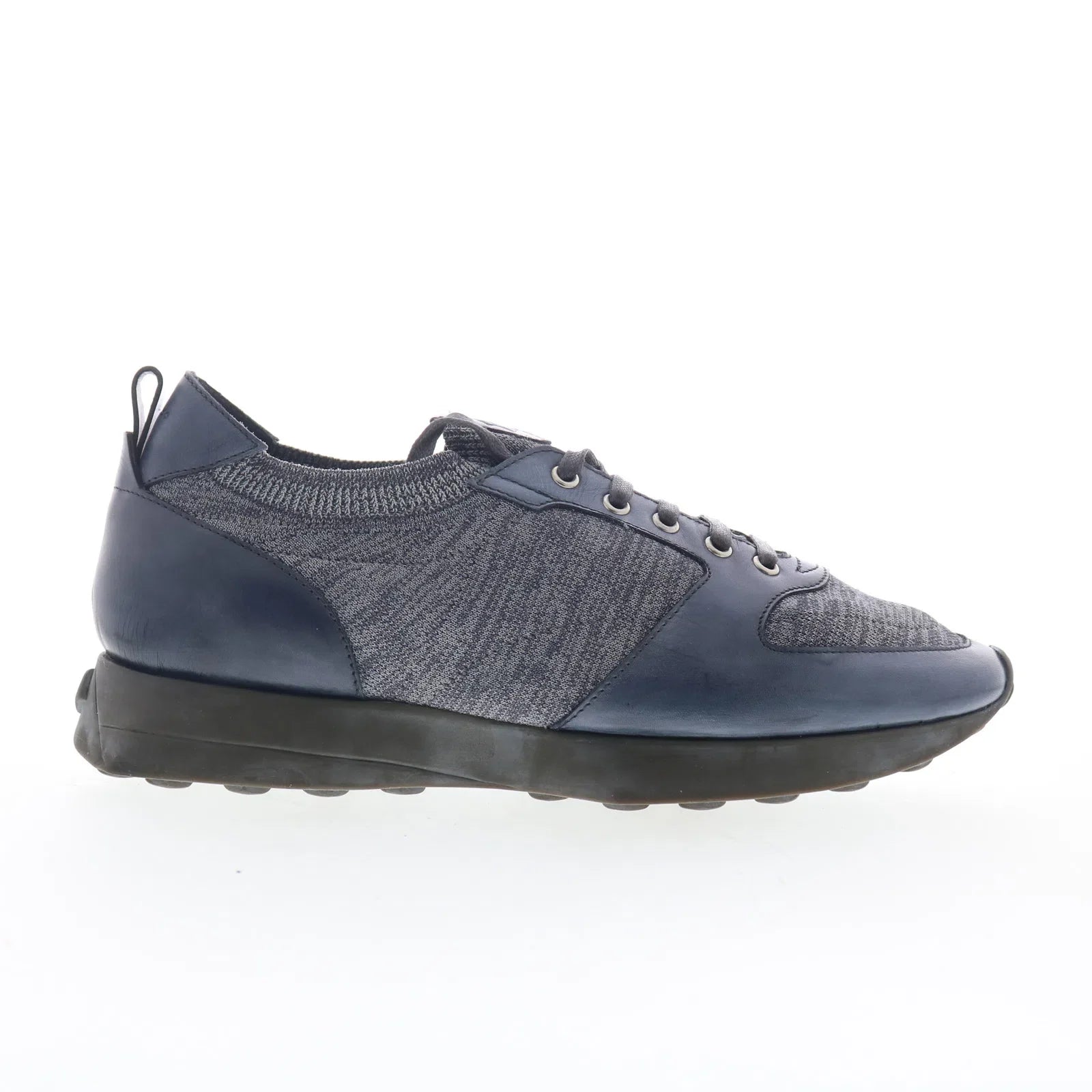 Forza_Knit_Grey_01_4ccecec9-69c2-4ae4-a7f8-da190ef78db8 Di Bianco Forza Mens Gray Leather Lace Up Lifestyle Sneakers Shoes - Image 1