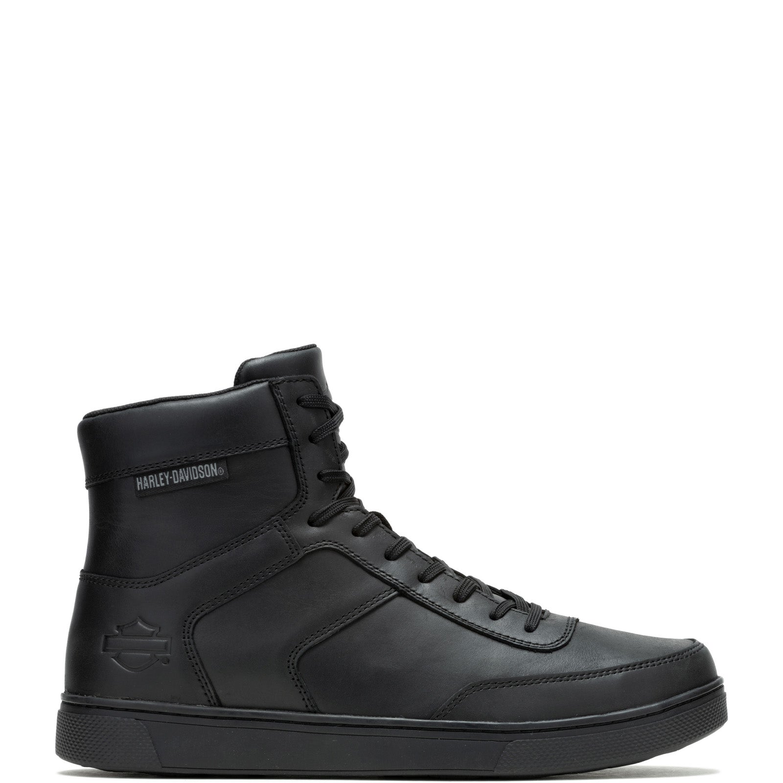 HDM-D96306-040623-S24-IMG11_01_0675920c-da07-40d8-b0a2-f1efaa5a9191 Harley-Davidson Grady D96306 Mens Black Leather Lifestyle Sneakers Shoes - Image 1