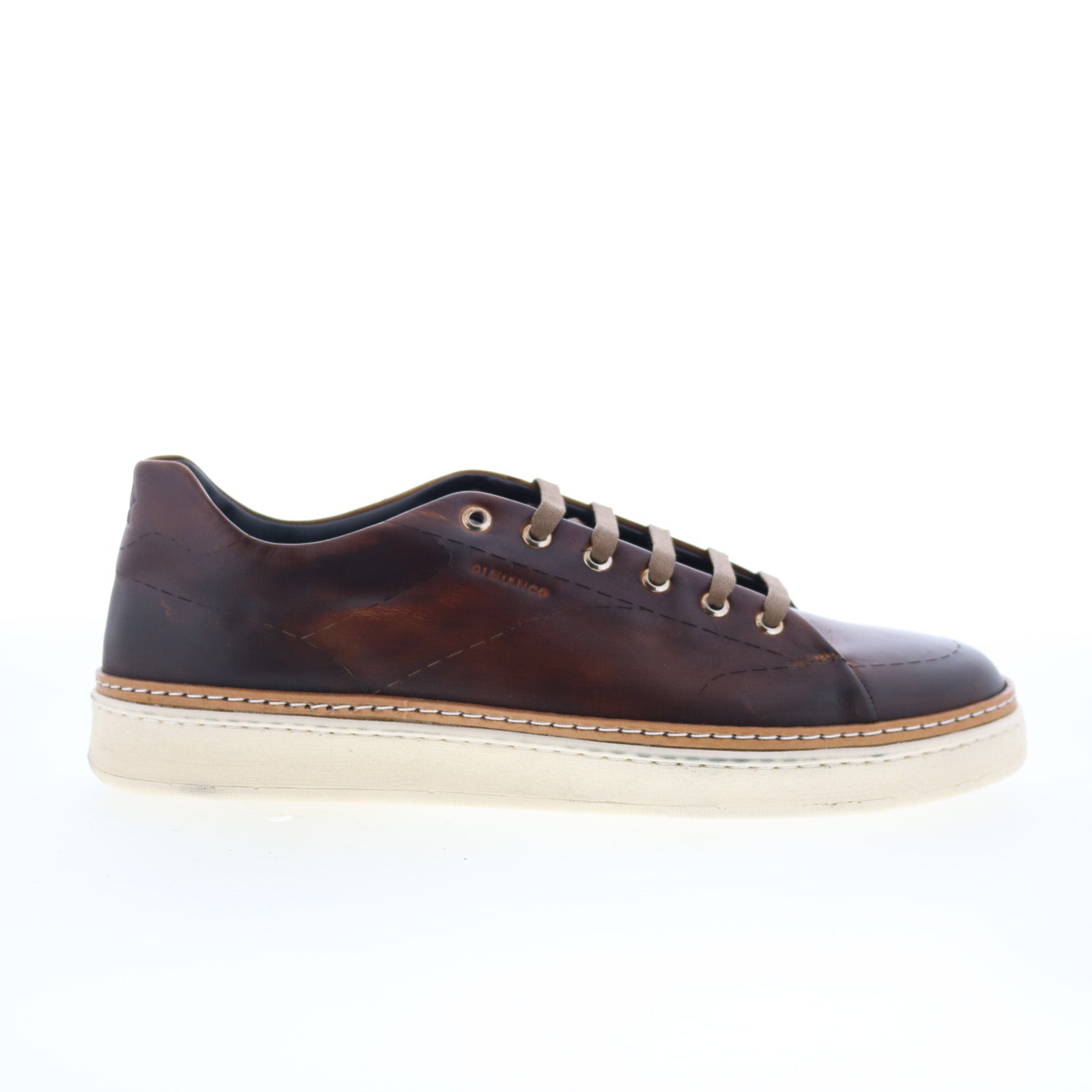 Imola_Laser_Sombrero_01_08af1a6c-f54f-40b4-bba1-600e24de0076 Di Bianco Imola Laser Mens Brown Leather Lace Up Lifestyle Sneakers Shoes - Image 1