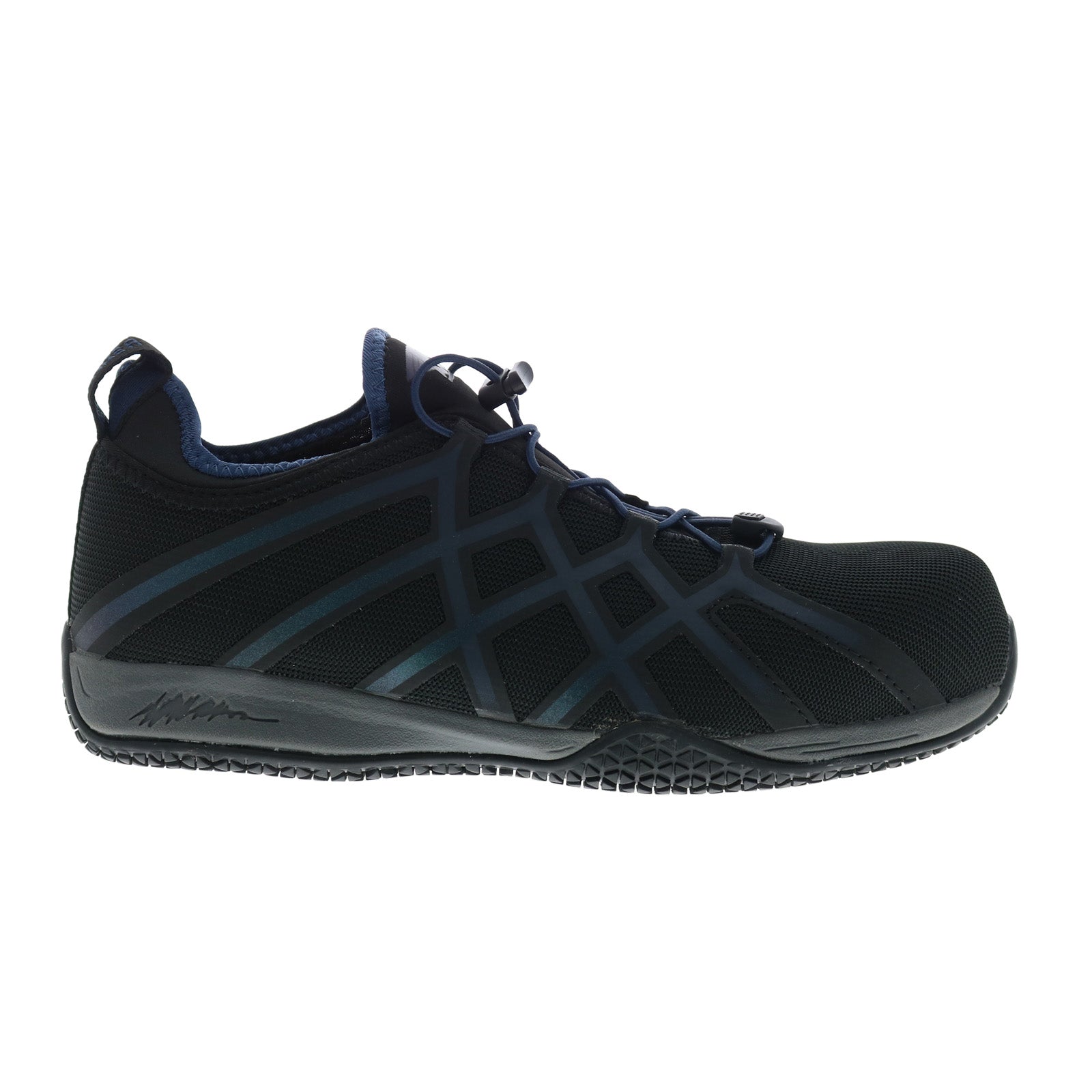 a1031_black_blue_reshoot_01 Avenger Blade 8 Eye Carbon Toe Electrical Hazard Mens Black Wide Work Shoes - Image 1
