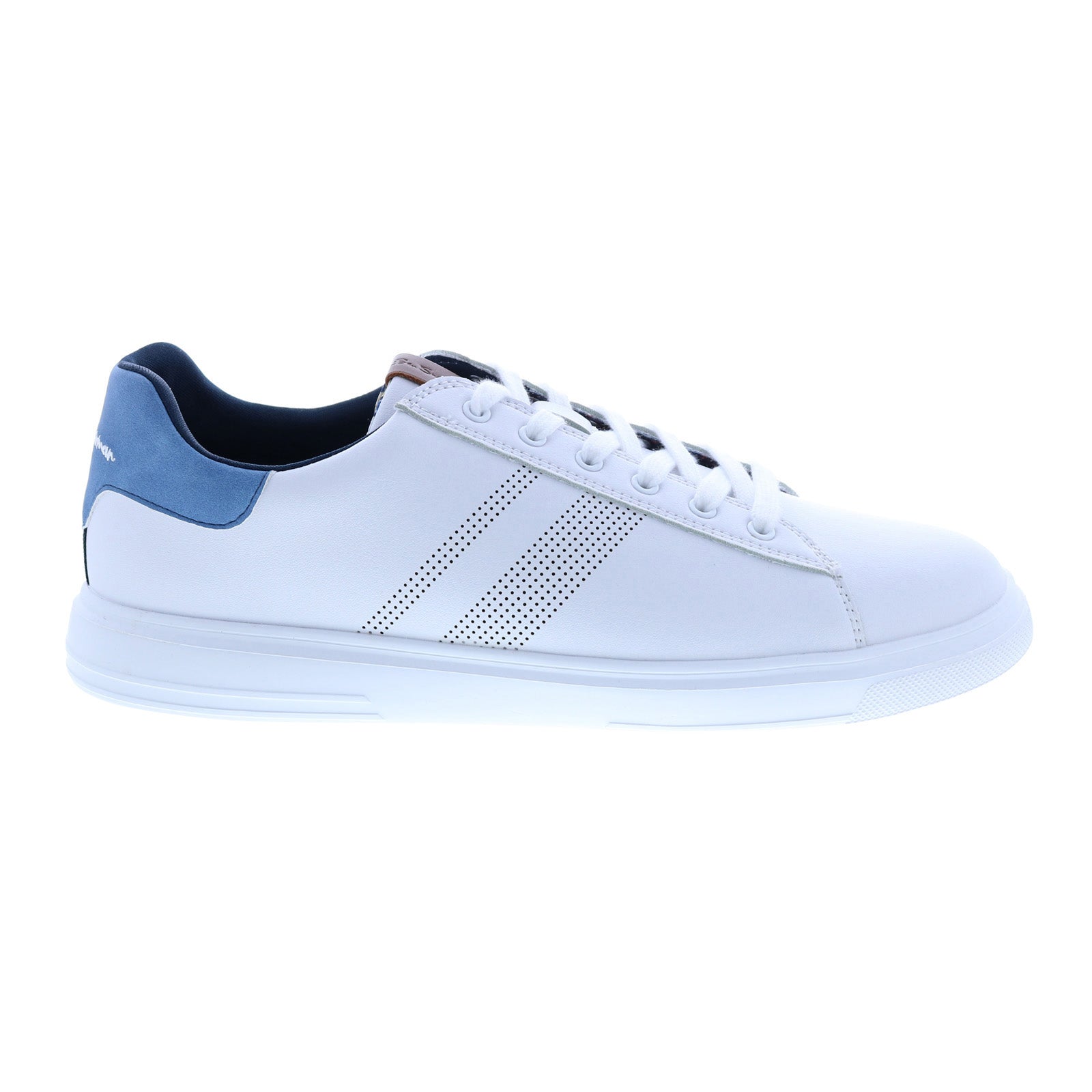 bnmf20108-wblp_hardie_trainer_white_blue_pu_reshoot_01 Ben Sherman Hardie Trainer BNMF20108 Mens White Lifestyle Sneakers Shoes - Image 1