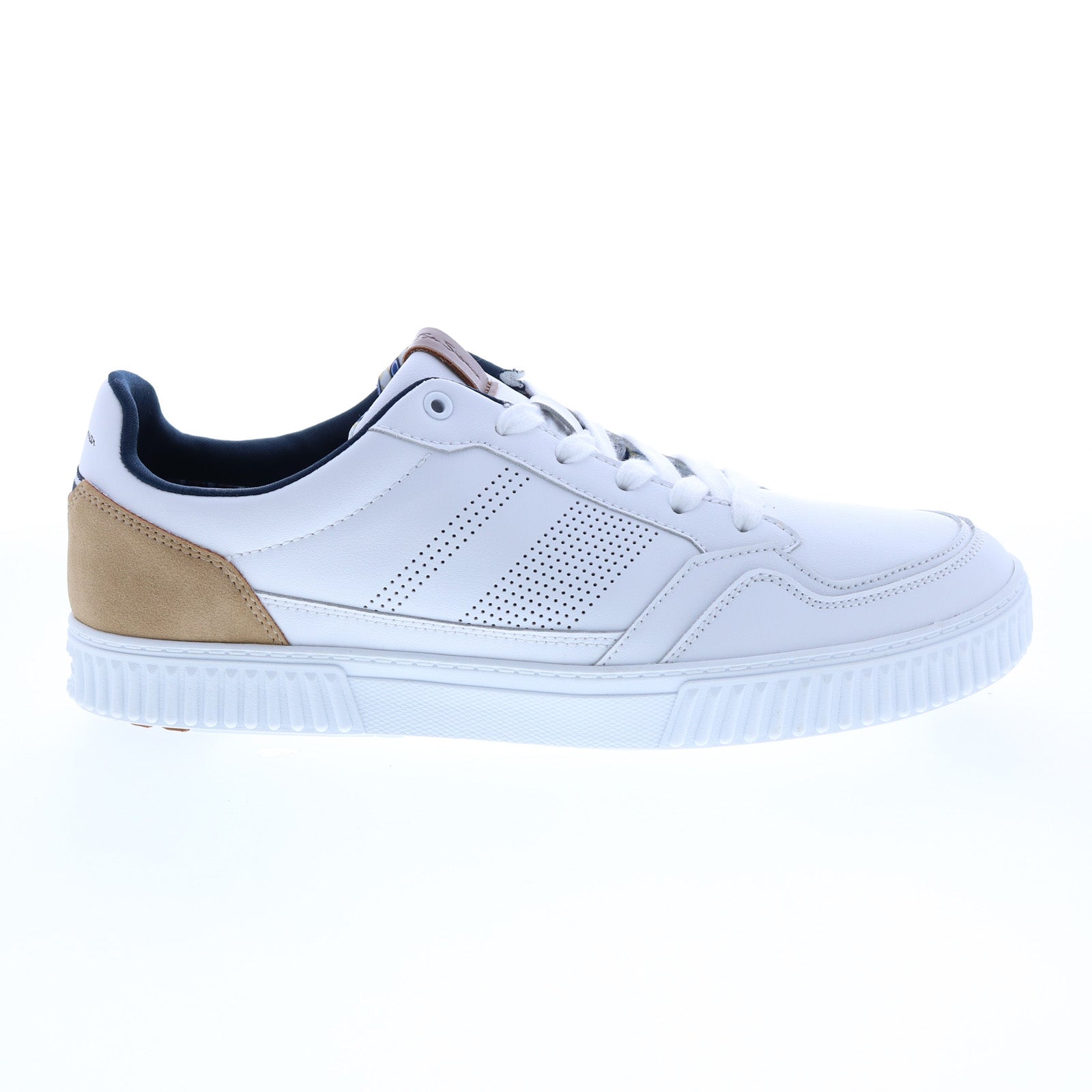 bnmf21119-71x1_marco_sneaker_white_tan_01 Ben Sherman Marco Sneaker BNMF21119 Mens White Lifestyle Sneakers Shoes - Image 1