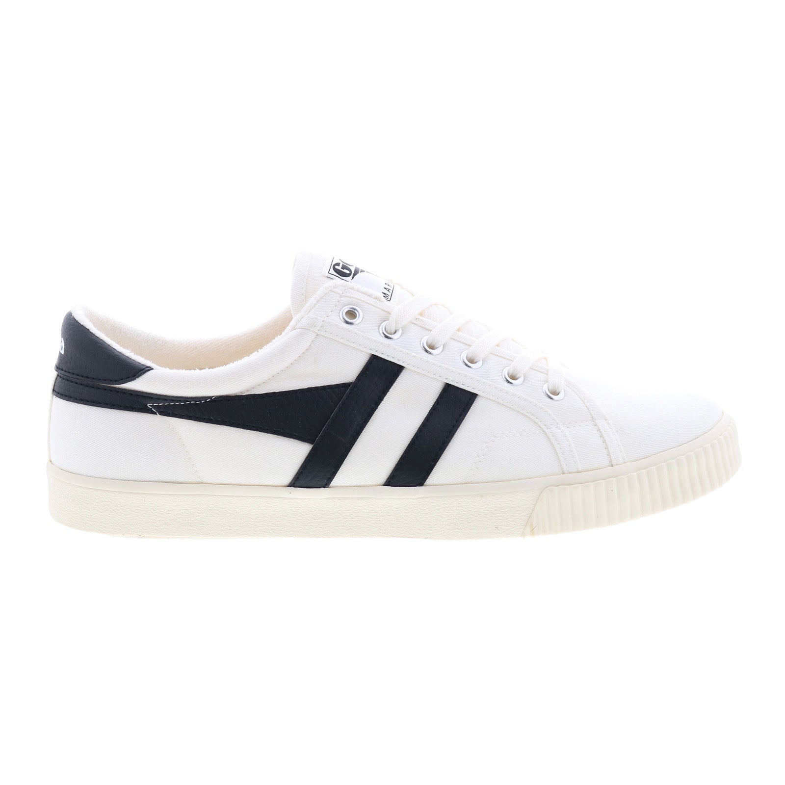 cma280_tennis_mark_cox_off_white_black_reshoot_01 Gola Tennis Mark Cox CMA280 Mens White Canvas Lifestyle Sneakers Shoes - Image 1