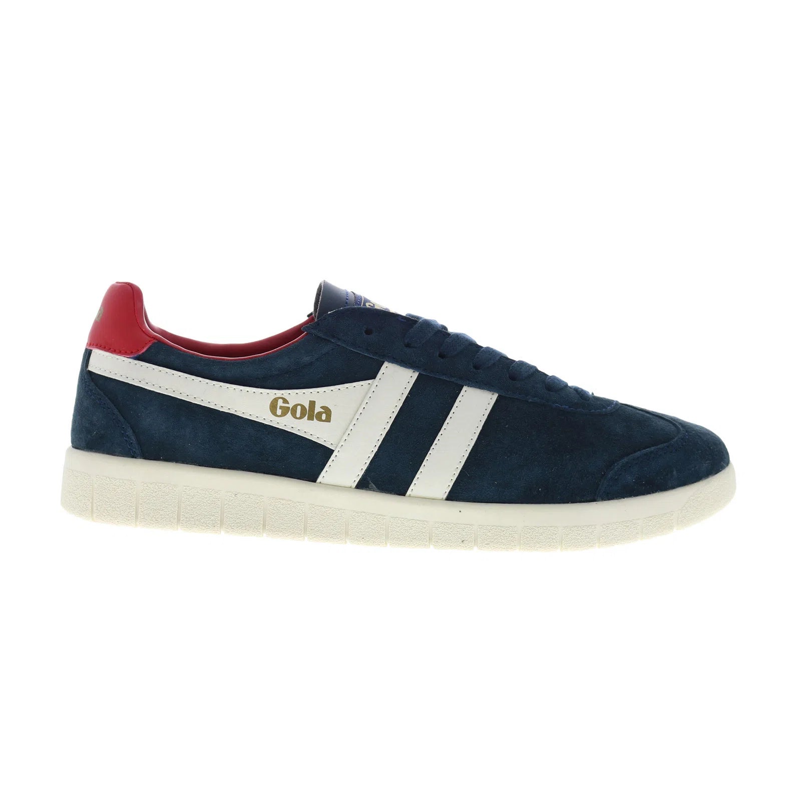 cmb046_navy_off_white_deep_red-img4_reshoot_01 Gola Hurricane Suede CMB046 Mens Blue Suede Lifestyle Sneakers Shoes - Image 1