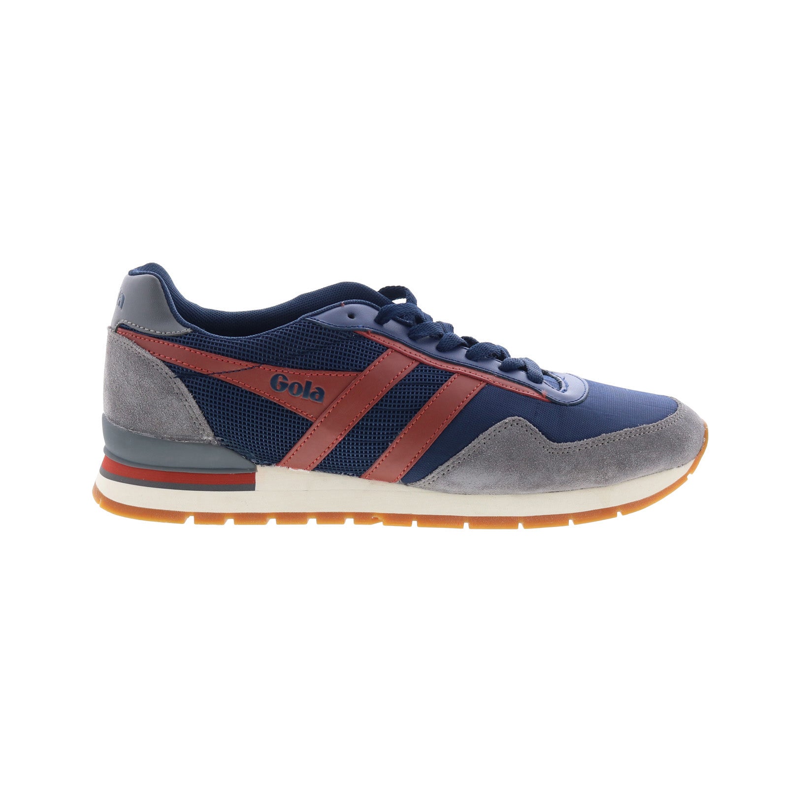 cmb425_navy_rust_ash-img4_reshoot_01 Gola Atlanta CMB425 Mens Blue Suede Lace Up Lifestyle Sneakers Shoes - Image 1