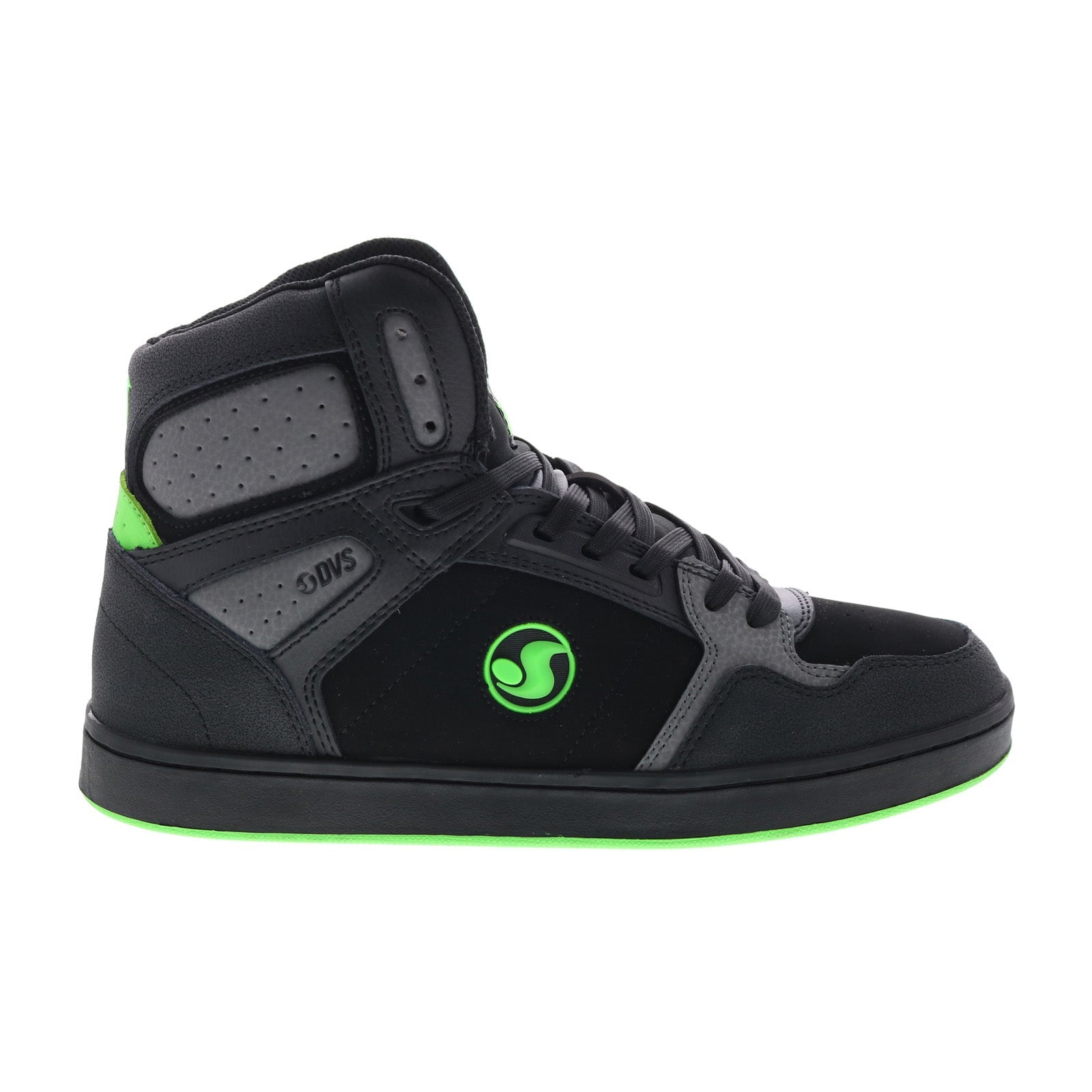 dvf0000333007_honcho_black_charcoal_lime_suede_reshoot_01 DVS Honcho DVF0000333007 Mens Black Skate Inspired Sneakers Shoes - Image 1