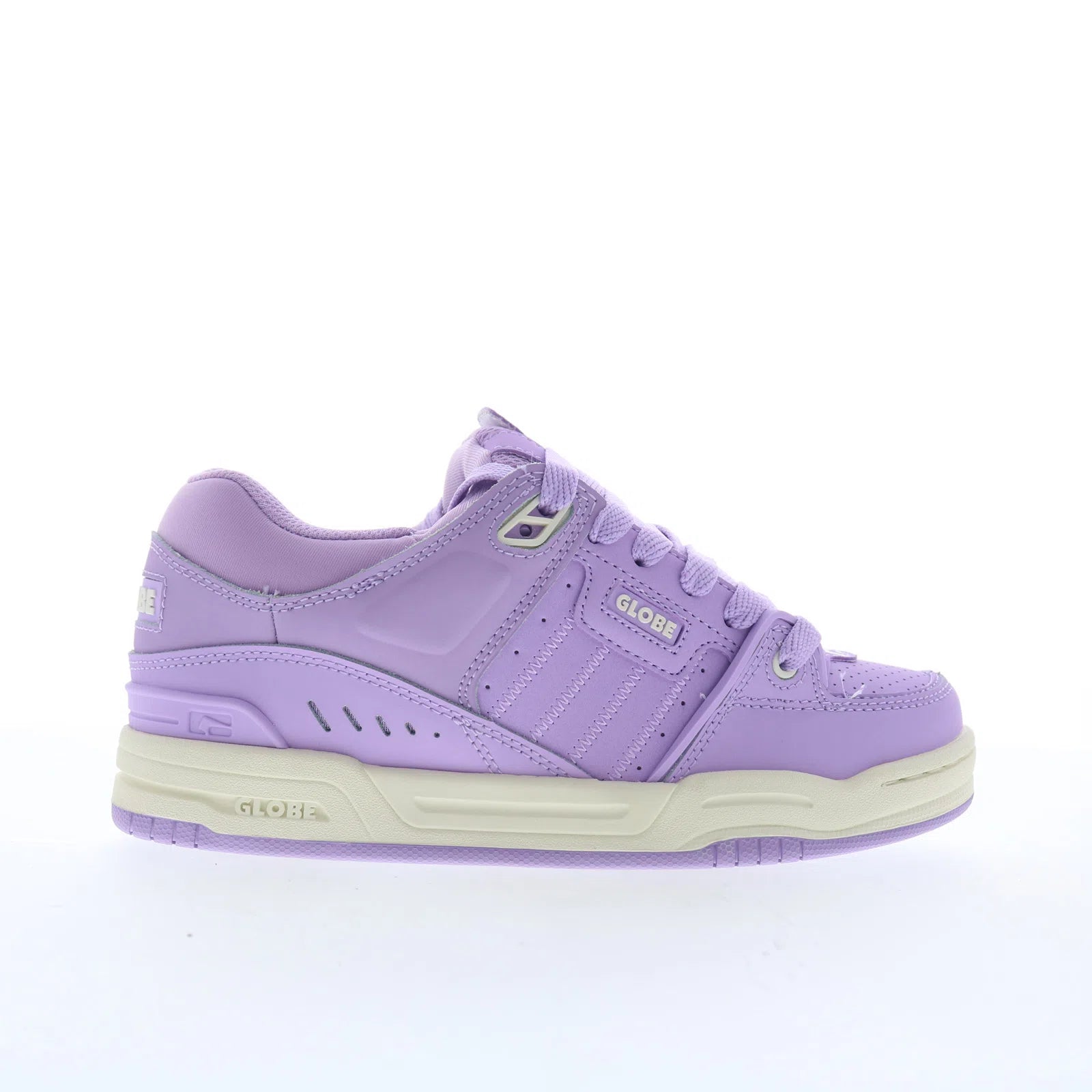 fusion_gbfus_lilaccream_01 Globe Fusion GBFUS Mens Purple Leather Skate Inspired Sneakers Shoes - Image 1
