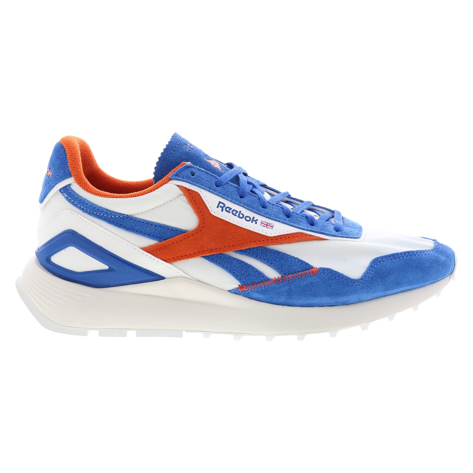 gy9796_cl_legacy_az_chalk_vector_blue_smash_orange_s23_reshoot_01_281cec7a-541a-4927-94f4-7730344bc491 Reebok Classic Leather Legacy AZ Mens White Suede Lifestyle Sneakers Shoes - Image 1