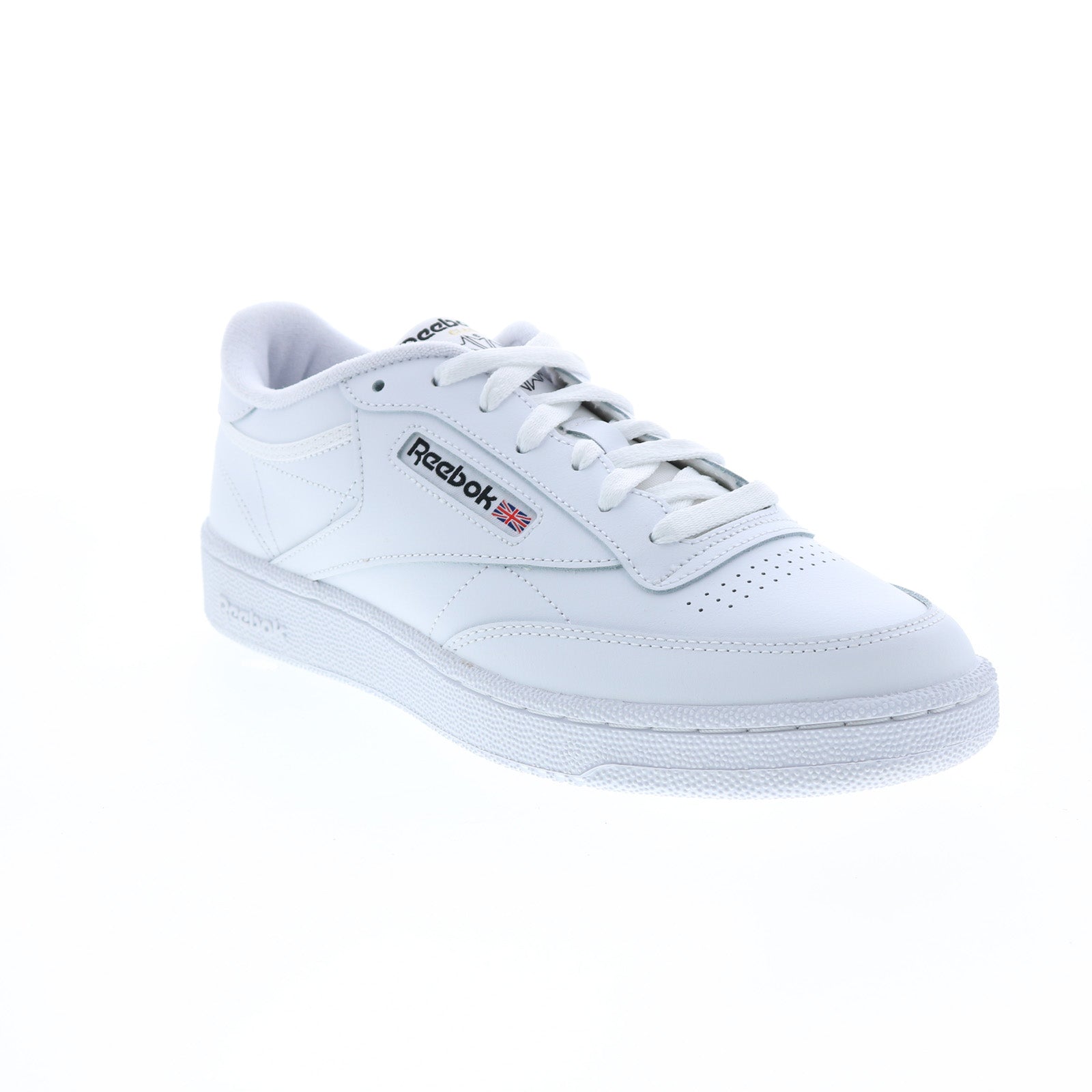 Reebok Club C 85 Mens White Leather Lace Up Lifestyle Sneakers Shoes - Image 2