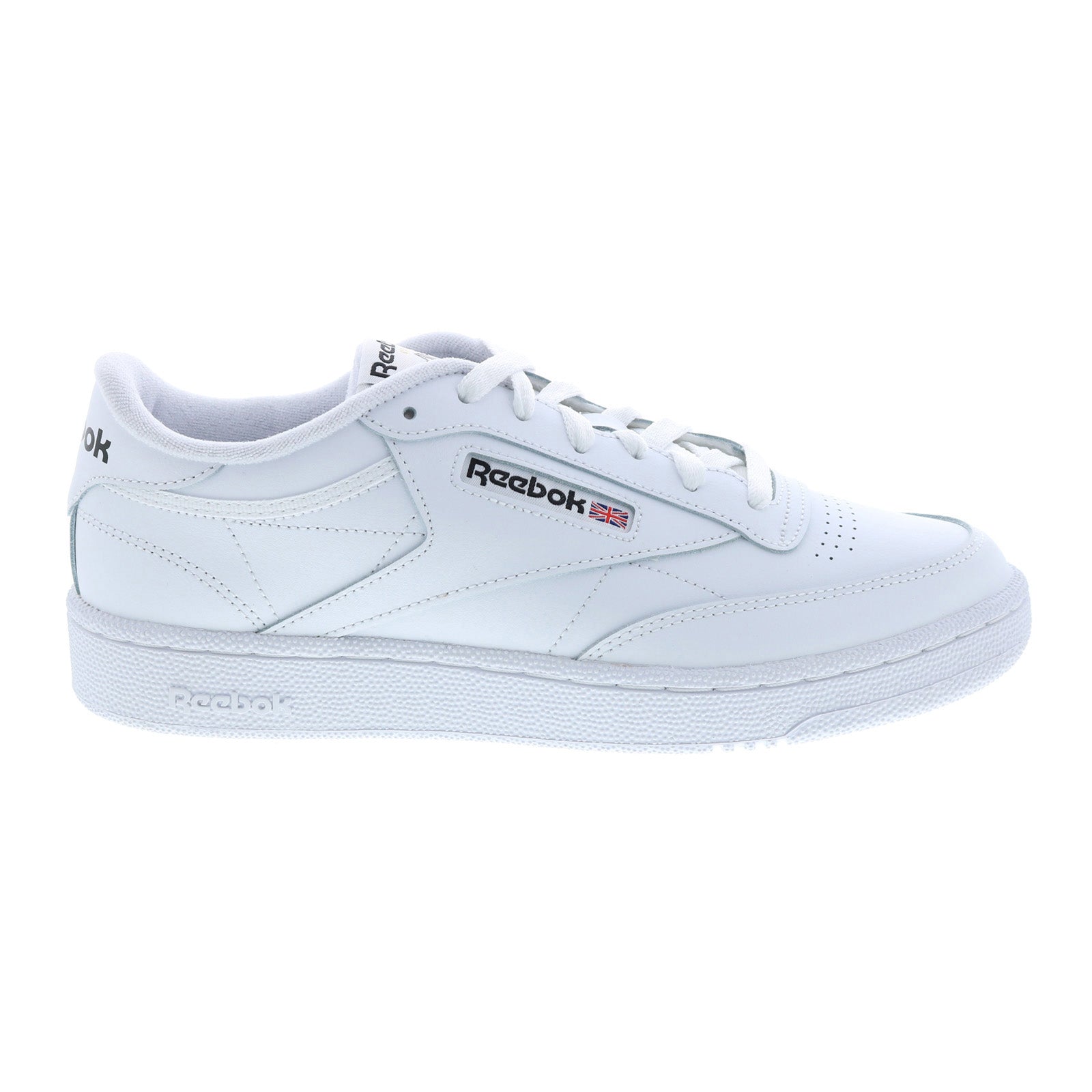Reebok Club C 85 Mens White Leather Lace Up Lifestyle Sneakers Shoes - Image 1