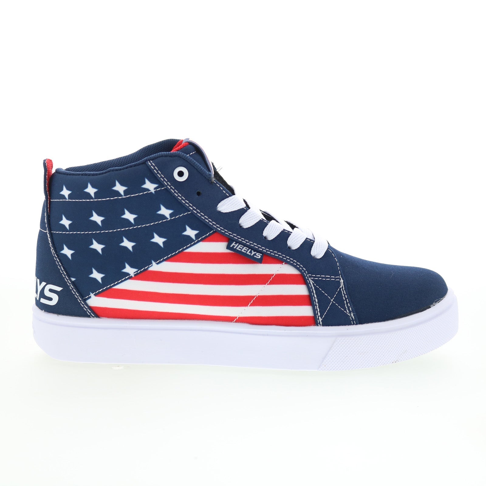 he01100410_racer_mid_navy_red_white_01_d2f806a1-b3a8-495c-9295-a6e926b9cefe Heelys Racer Mid HE01100410 Mens Blue Canvas Lifestyle Sneakers Shoes - Image 1