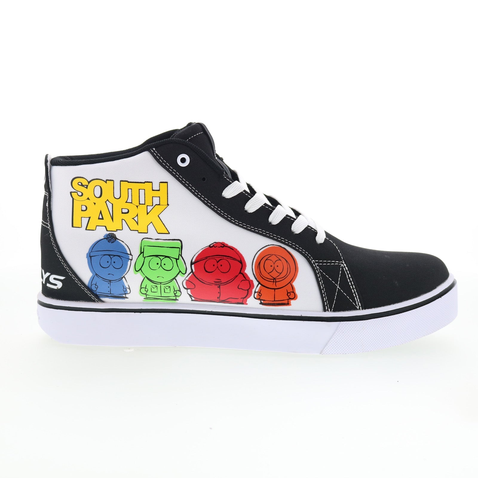 hes10671m_racer_mid_southpark_black_white_yellow_01_a961e5d1-027c-4ce6-8cee-e5c7015cff5e Heelys Racer Mid South Park HES10671M Mens Black Lifestyle Sneakers Shoes - Image 1