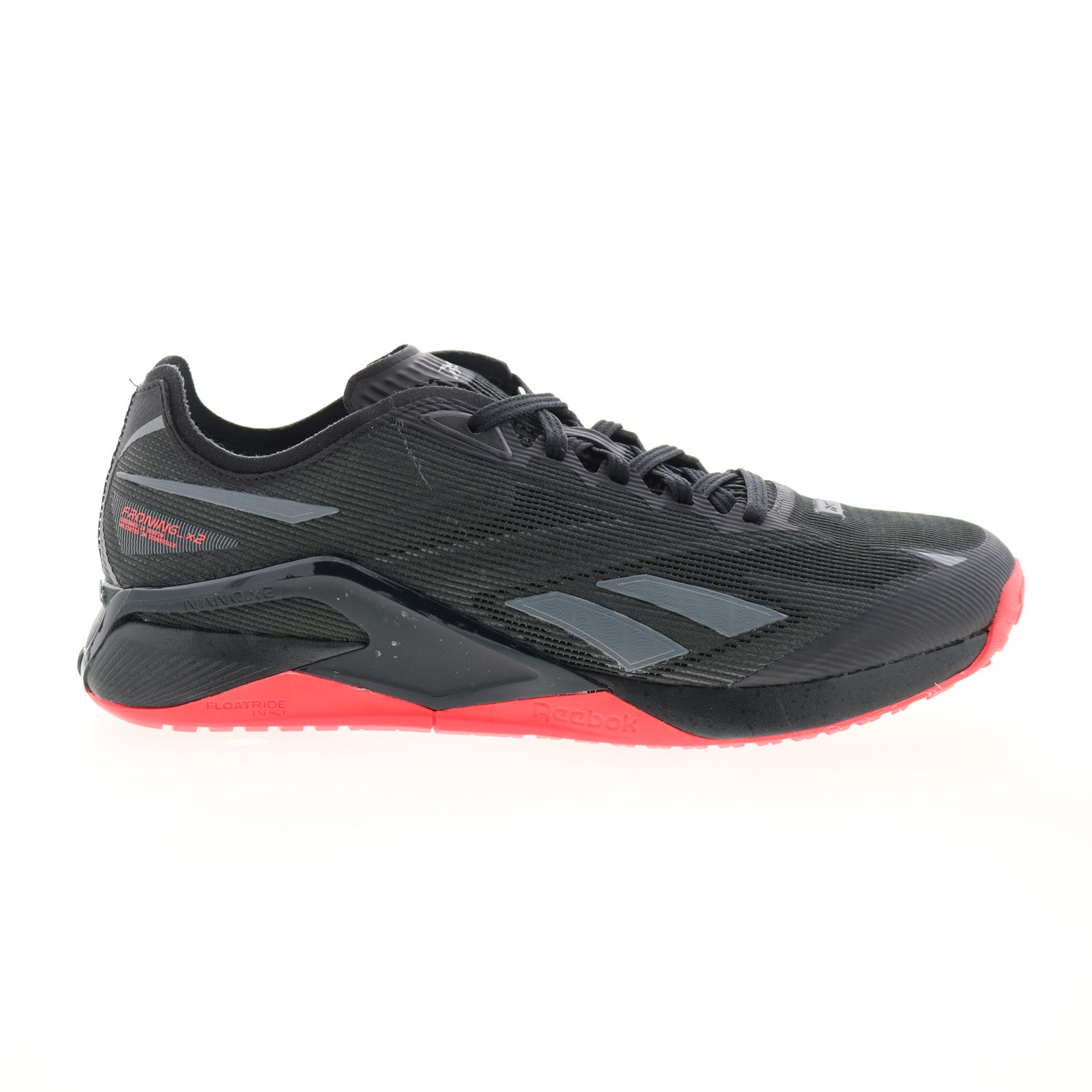 id6749_nano_x2_froning_core_black_pure_grey_neon_cherry_01_e50e5bb2-1d88-43d2-b845-63d95035871e Reebok Nano X2 Froning Mens Black Canvas Athletic Cross Training Shoes - Image 1