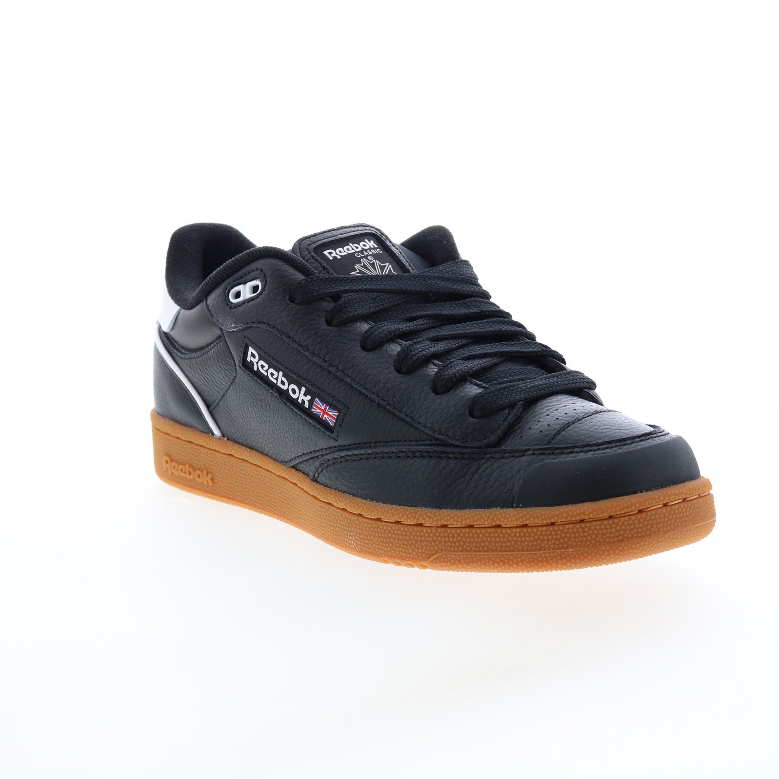 Reebok Club C Bulc Mens Black Leather Lace Up Lifestyle Sneakers Shoes - Image 2