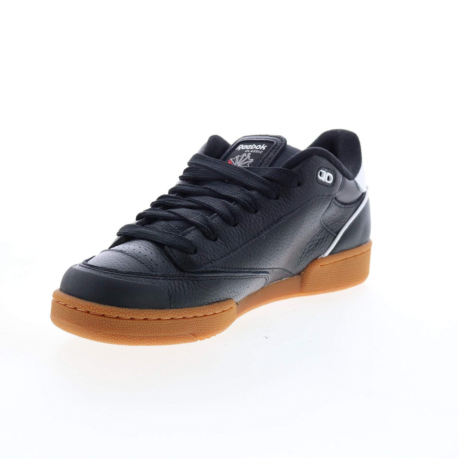 Reebok Club C Bulc Mens Black Leather Lace Up Lifestyle Sneakers Shoes - Image 4