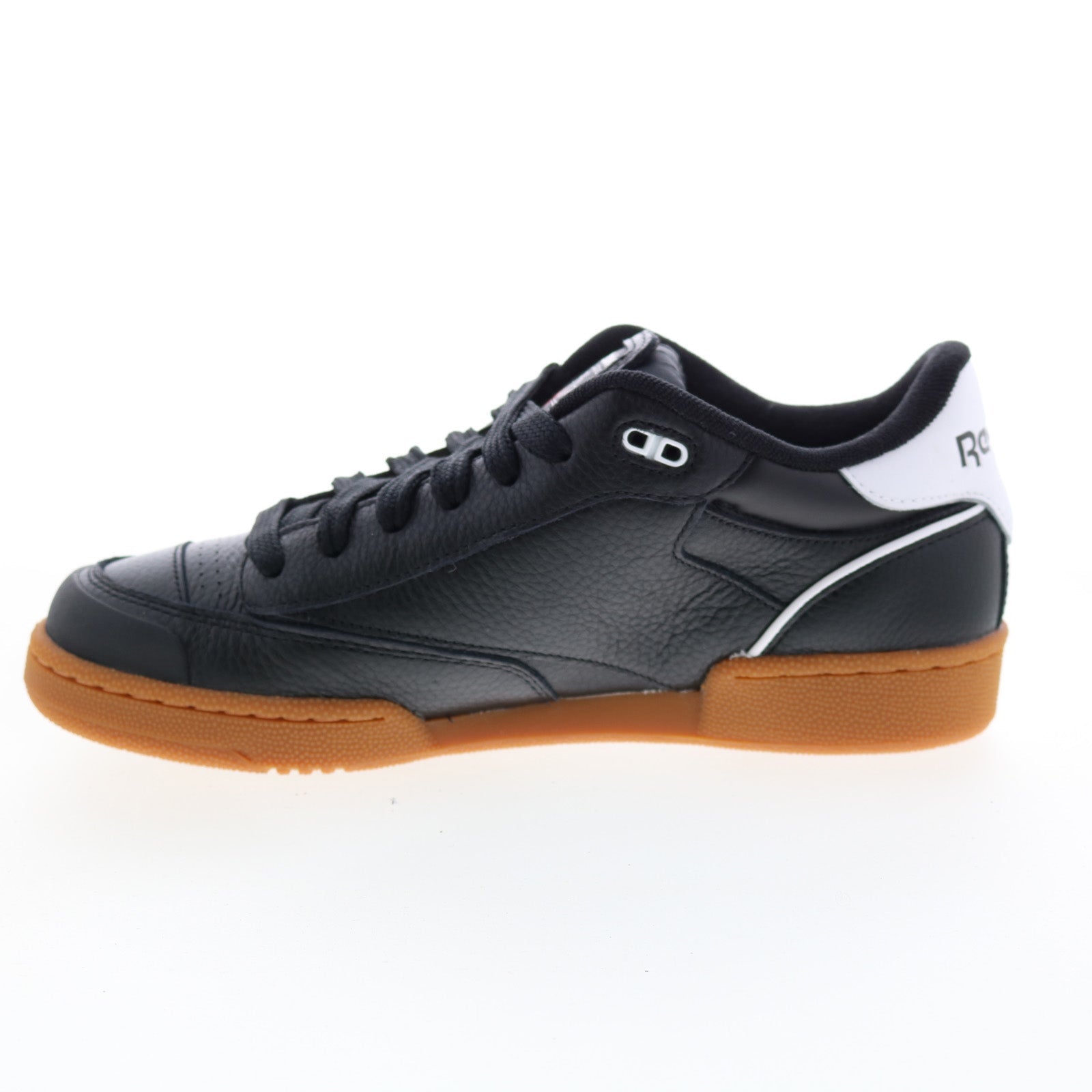 Reebok Club C Bulc Mens Black Leather Lace Up Lifestyle Sneakers Shoes - Image 5