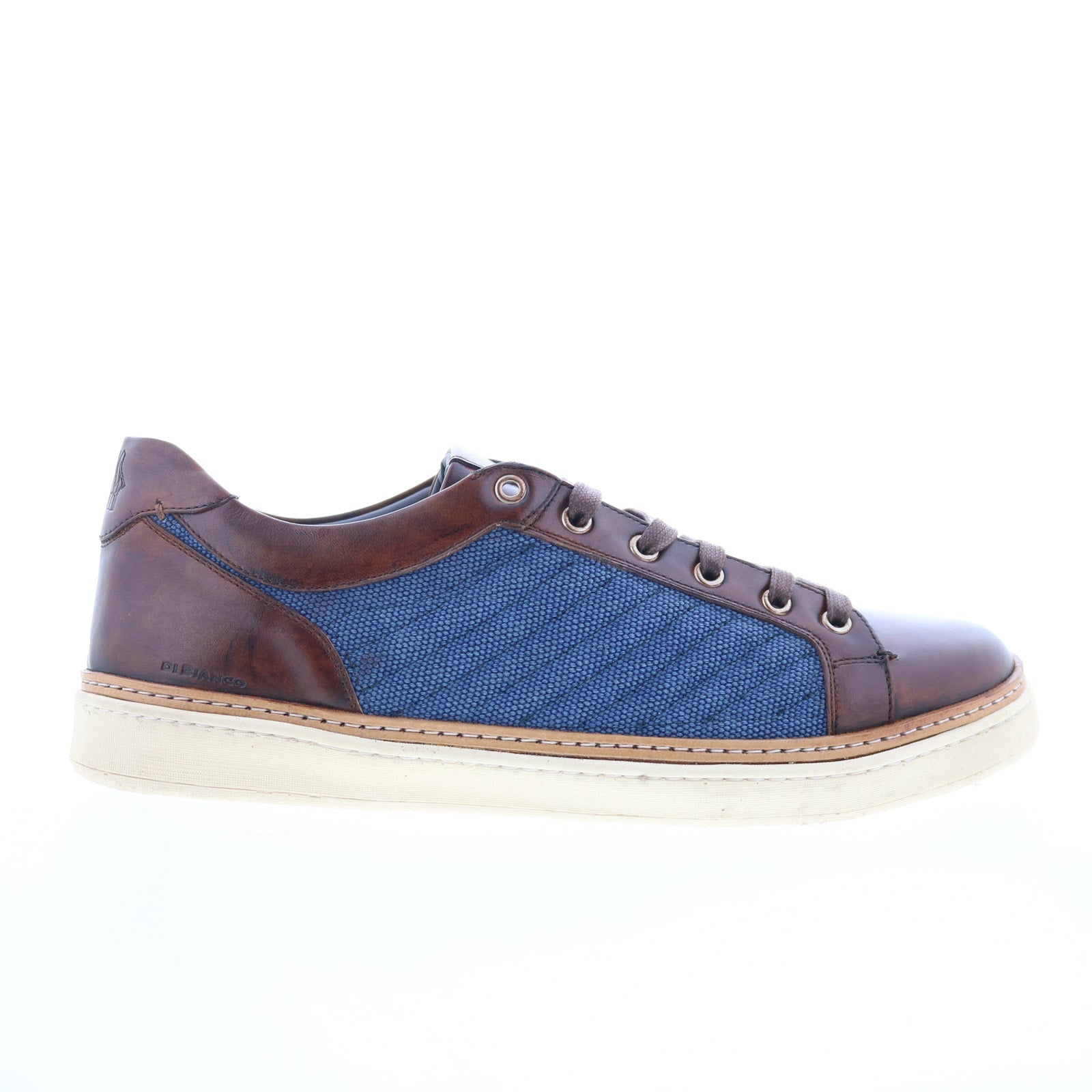 laguna_tan_blue_01_c0edc7ce-c461-41b5-8145-ce57c5510a8c Di Bianco Laguna Sella Mens Brown Leather Lace Up Lifestyle Sneakers Shoes - Image 1