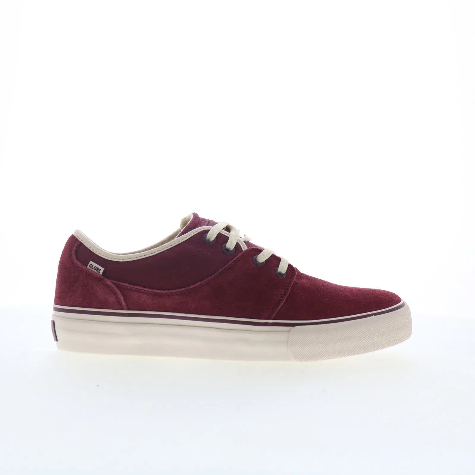 mahalo_gbmahalo_pomegranate_01 Globe Mahalo GBMAHALO Mens Burgundy Suede Skate Inspired Sneakers Shoes - Image 1