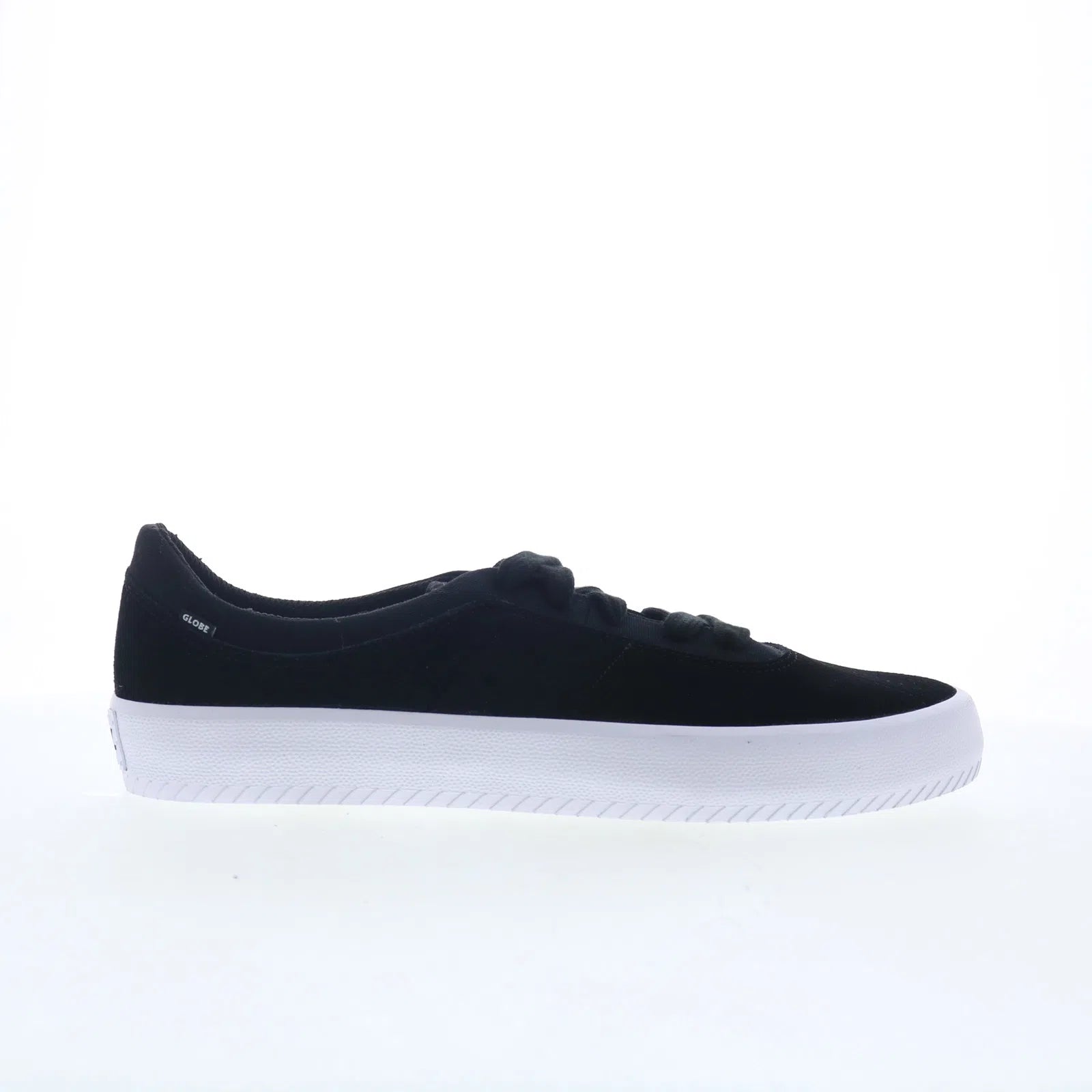 melbek_gbmelb_blackwhite_01 Globe Melbek GBMELB Mens Black Suede Canvas Skate Inspired Sneakers Shoes - Image 1