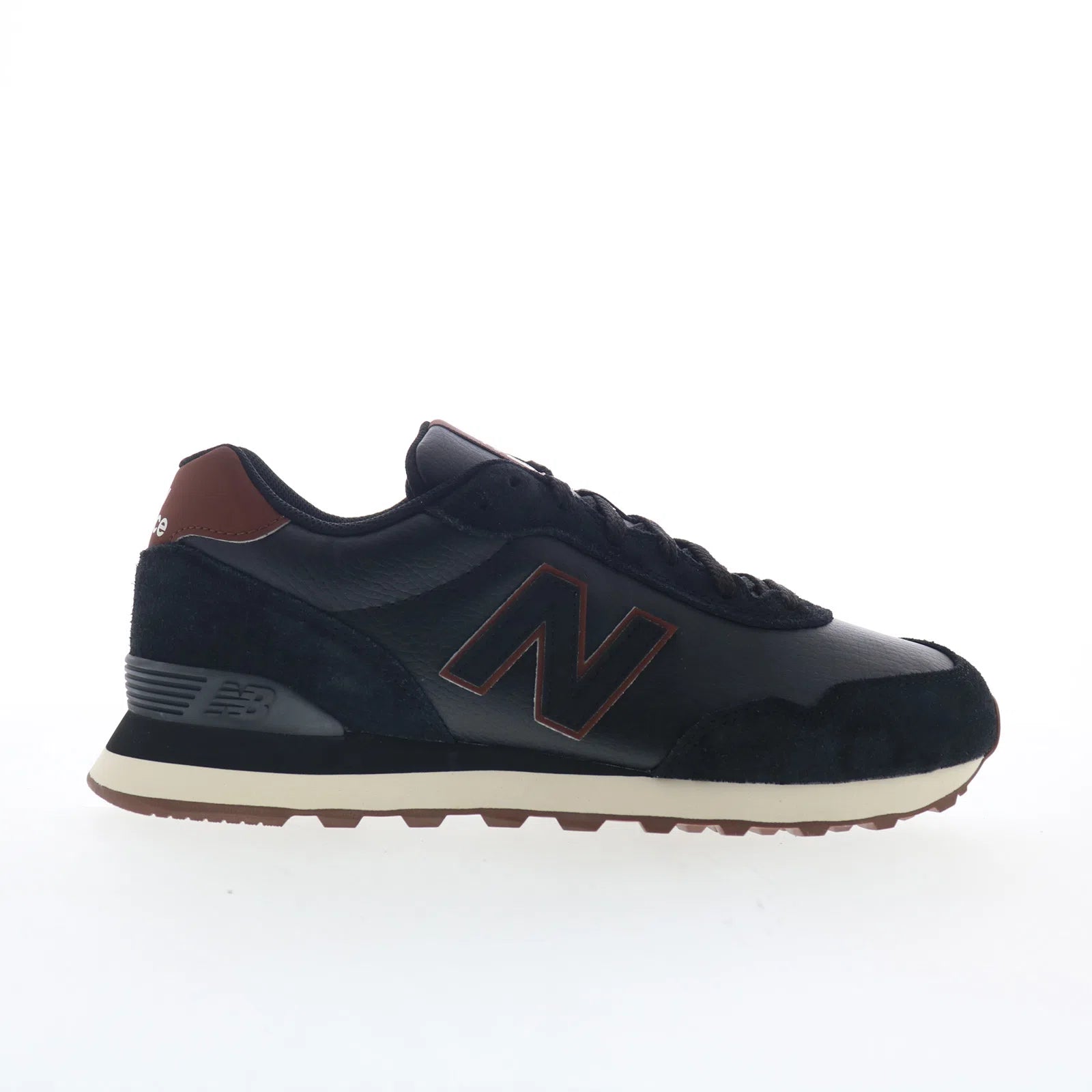 ml515adb_515_black_black_01 New Balance 515 ML515ADB Mens Black Leather Lace Up Lifestyle Sneakers Shoes - Image 1