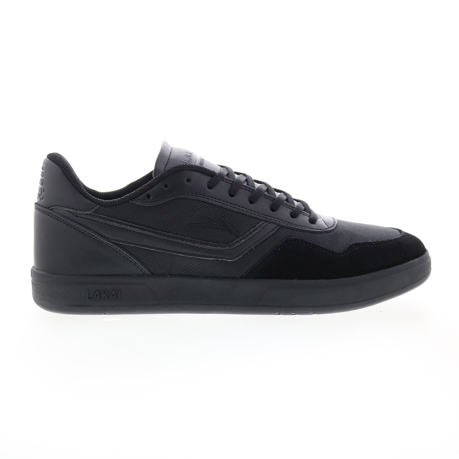 ms1240130b00-bkbks_terrace_black_black_suede_01 Lakai Terrace MS1240130B00 Mens Black Suede Skate Inspired Sneakers Shoes - Image 1