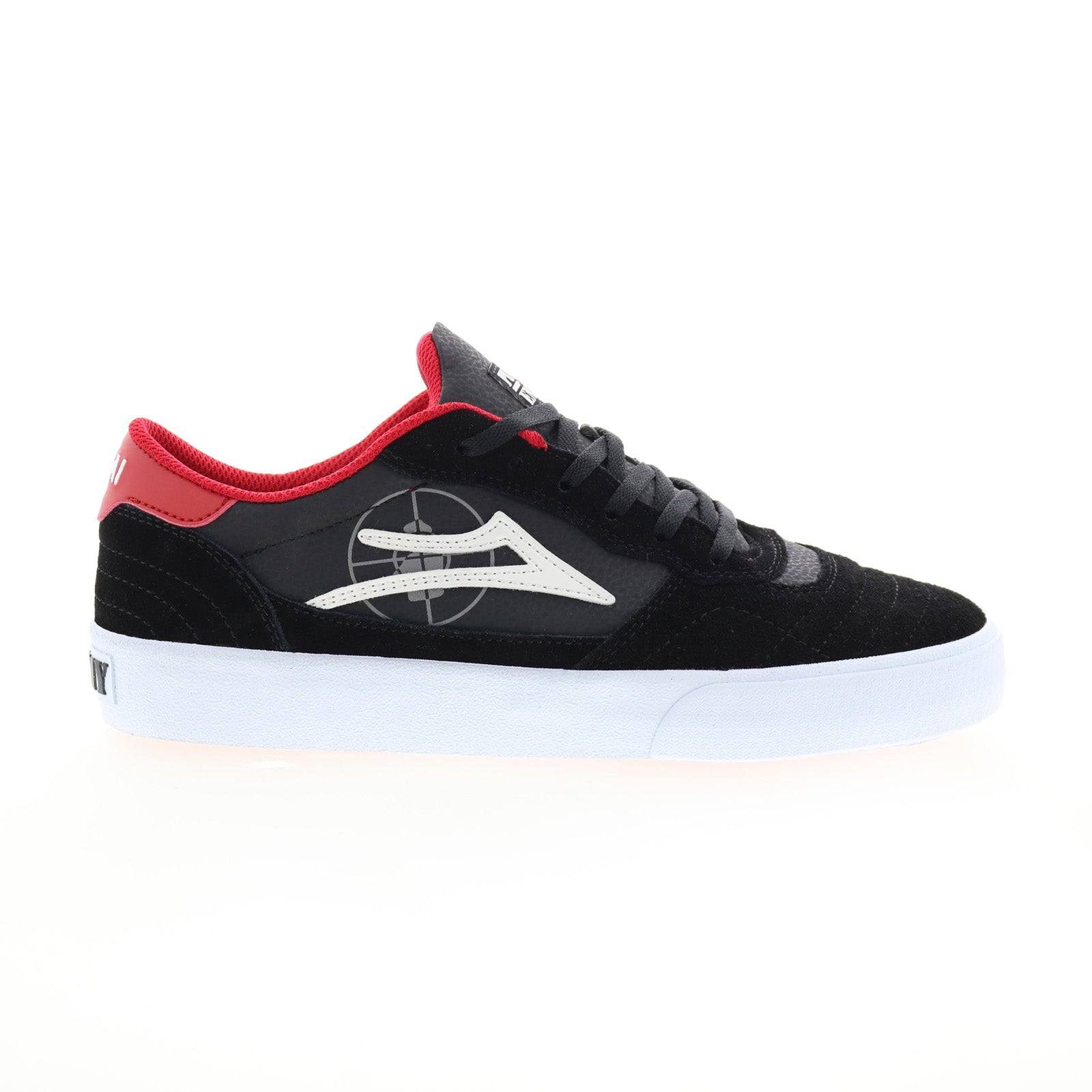ms4240252a00_black_red_suede_01_ad4276ca-9a84-4df1-bccd-ad57f7d8ed87 Lakai Cambridge Public Enemy MS4240252A00 Mens Black Skate Sneakers Shoes - Image 1