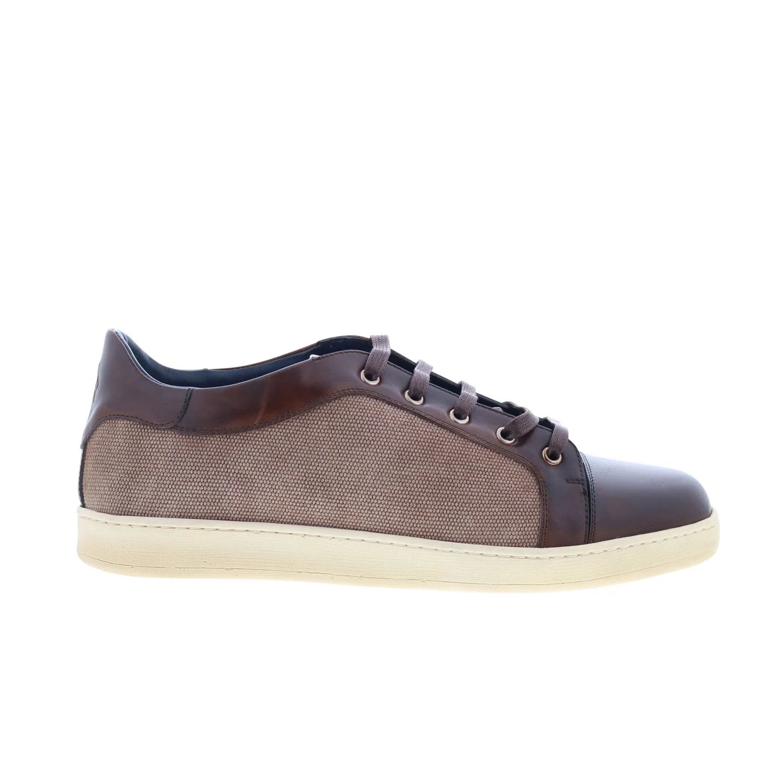 petrosino_cotton_reshoot_01 Di Bianco Petrosino Mens Brown Leather Lace Up Lifestyle Sneakers Shoes - Image 1